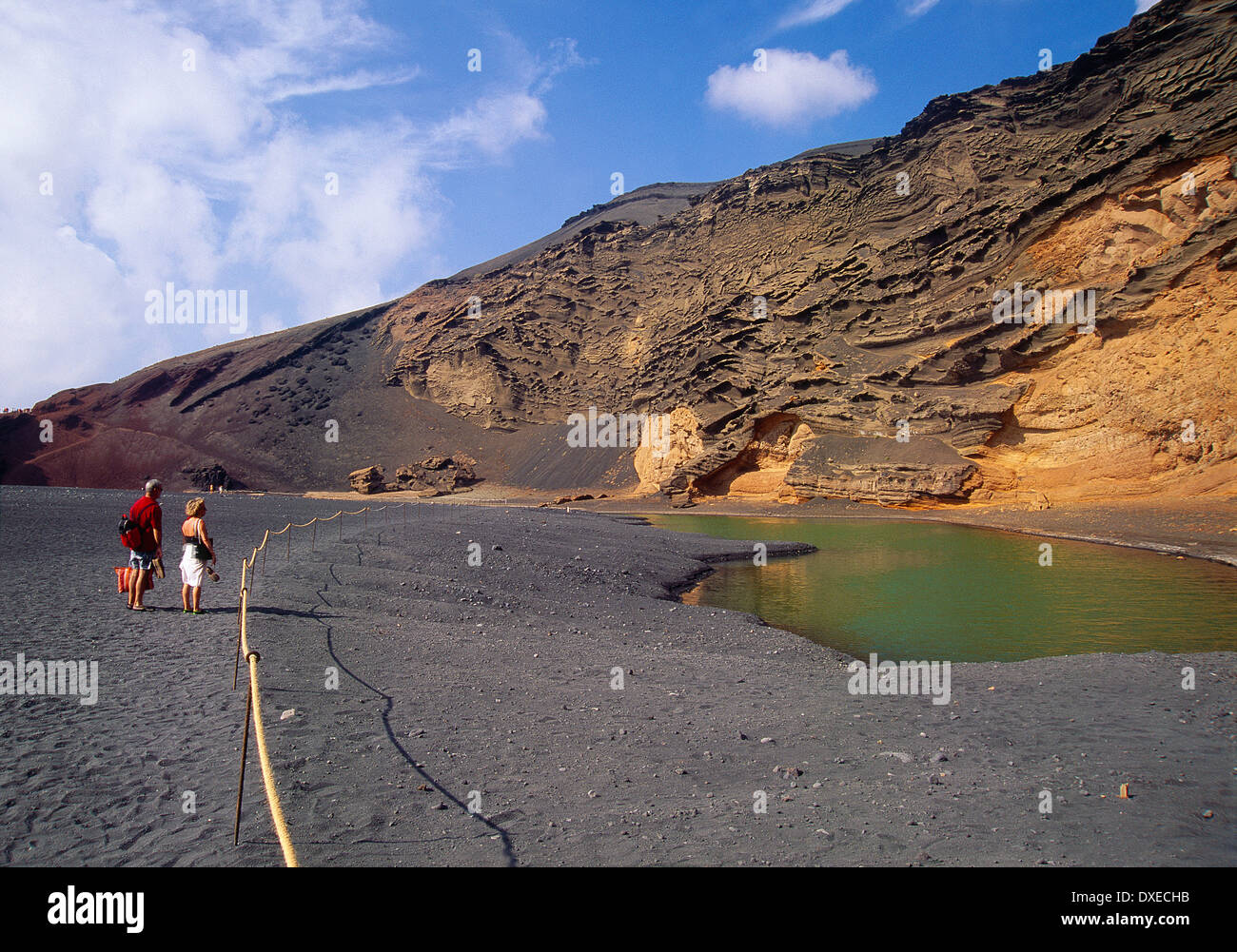 Los Clicos lagoon. El Golfo, Lanzarote island, Canary Islands, Spain. Stock Photo