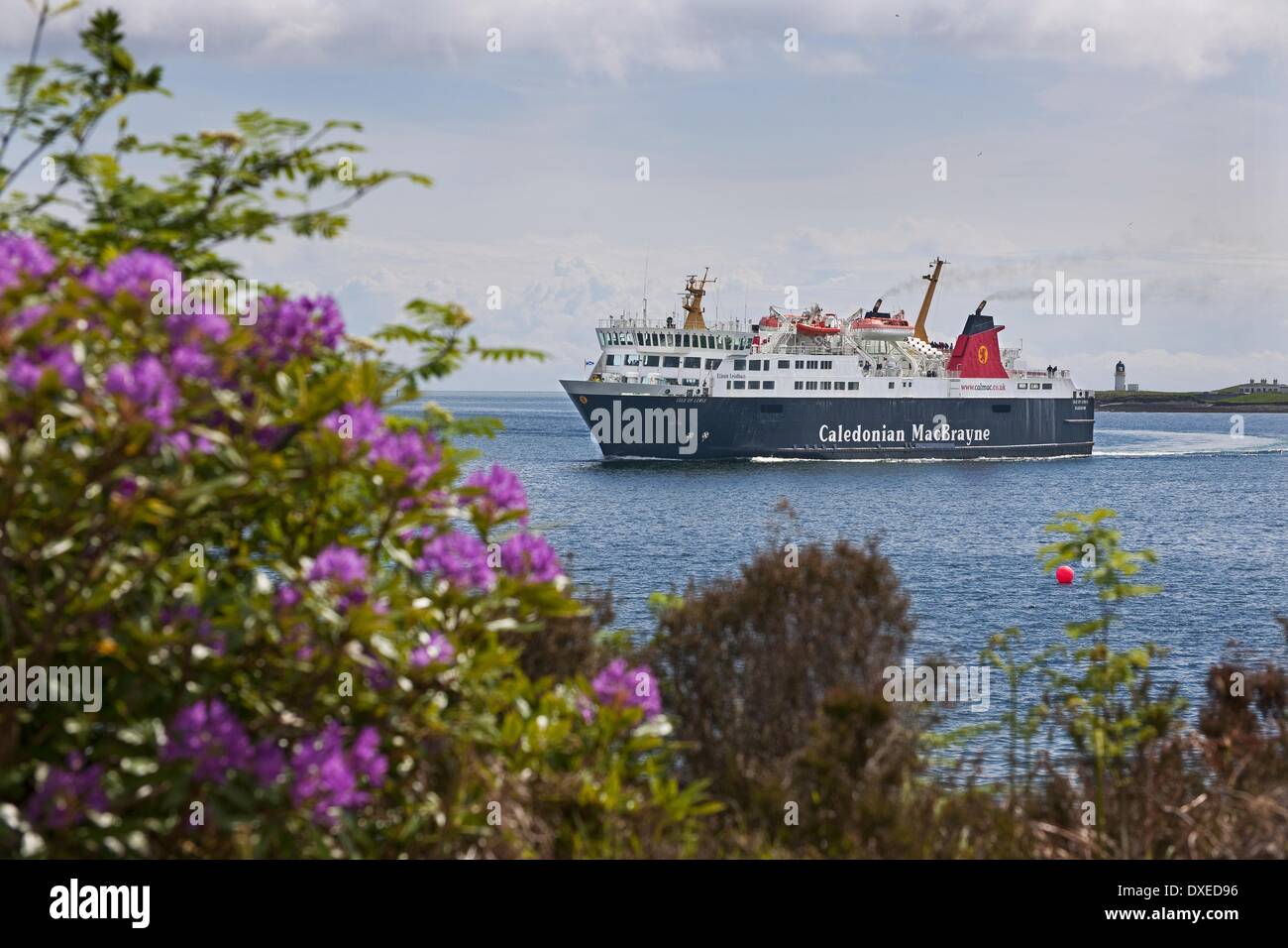 M.V.Isle of Lewis entering Stornoway harbour, isle of Lewis, Outer Hebrides Stock Photo