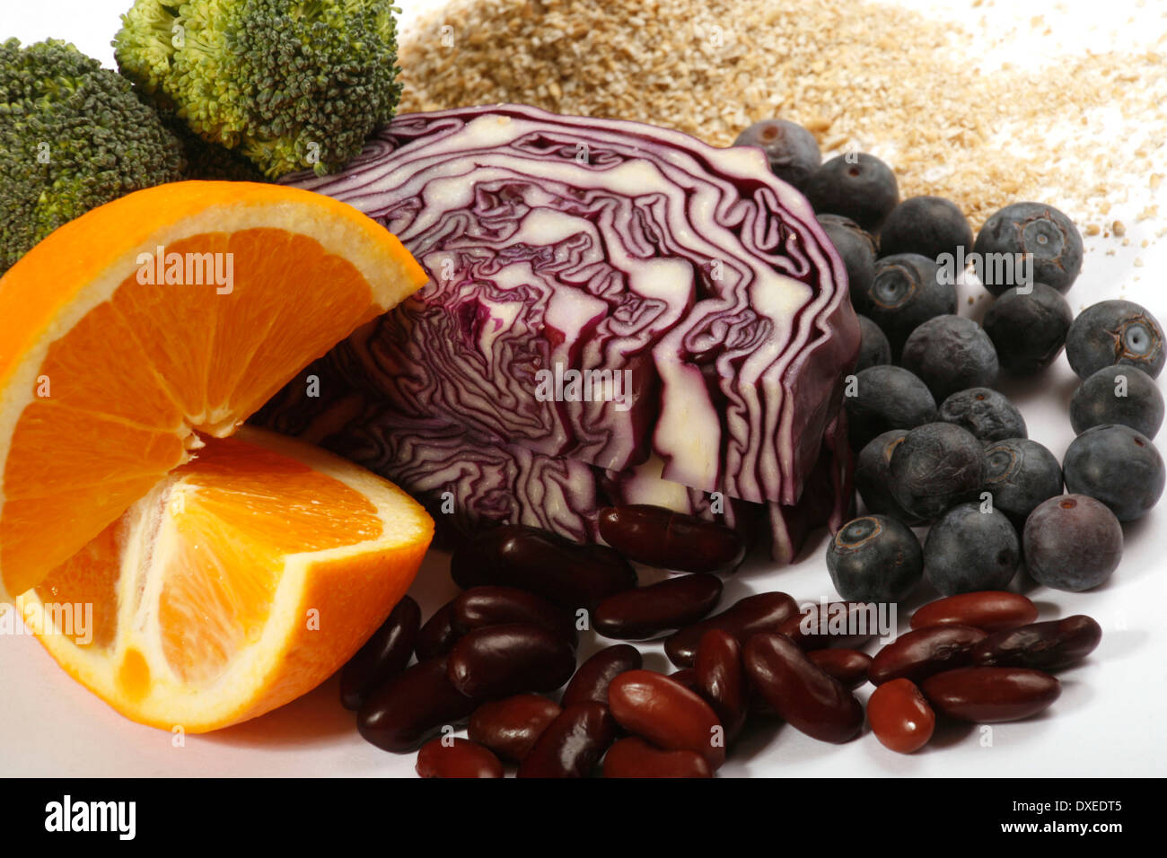 Foods High in Fibre Stock Photo