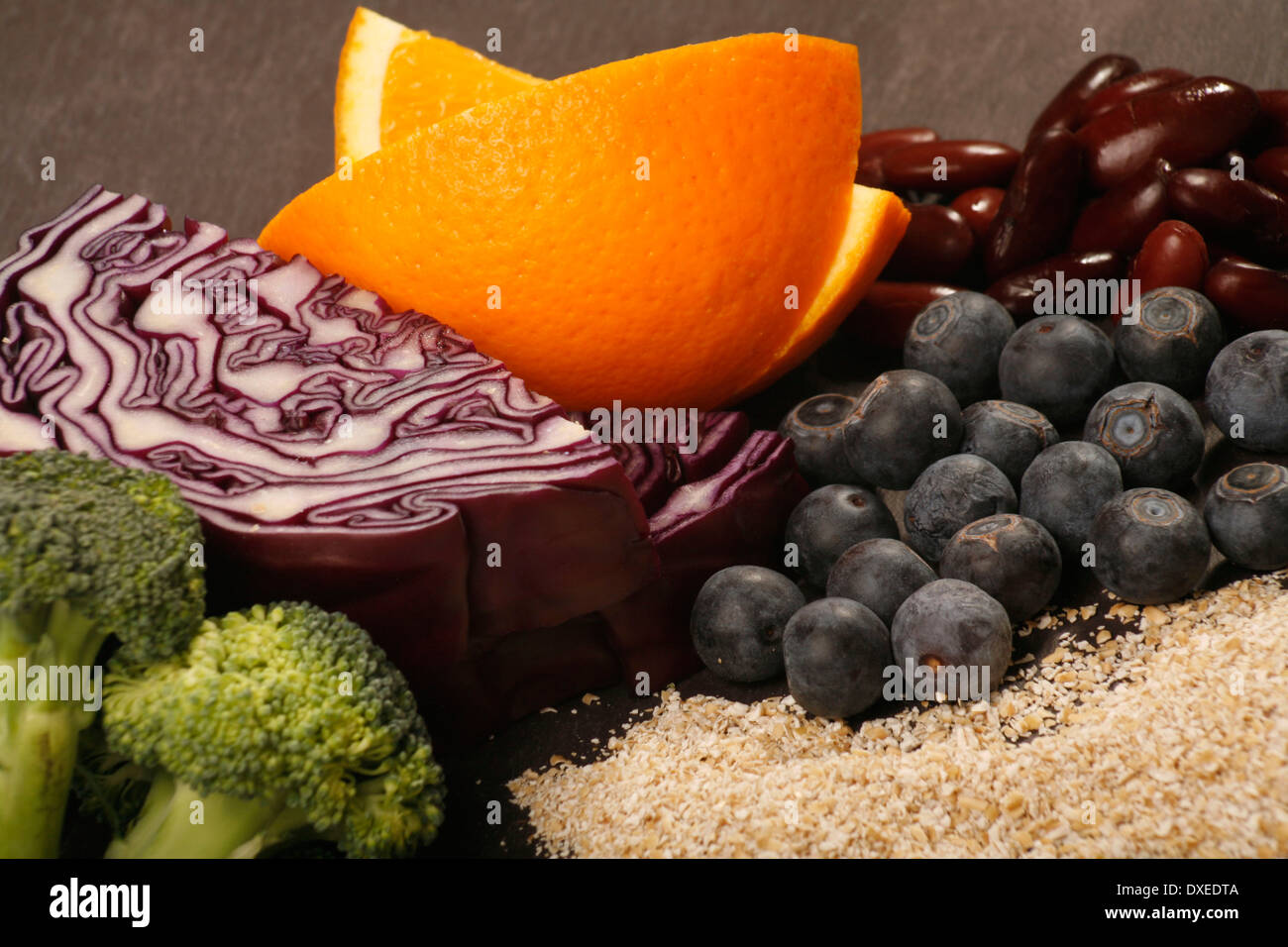 Foods high in Fibre Stock Photo