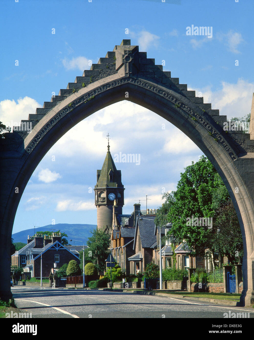 Edzell Village Archway, Angus Stock Photo