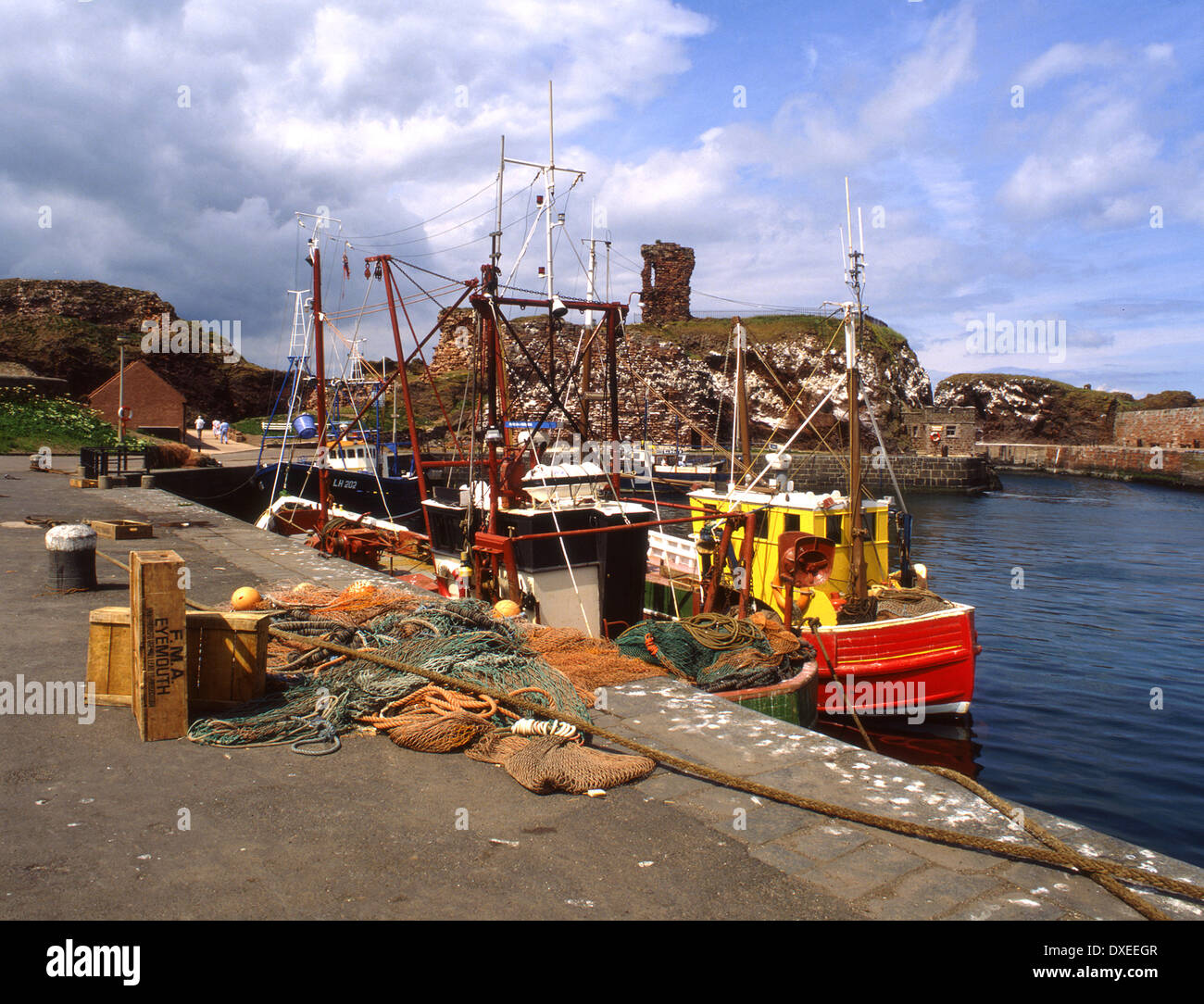 Fishing Boats in Dunbar Harbour, East Lothian Stock Photo Alamy