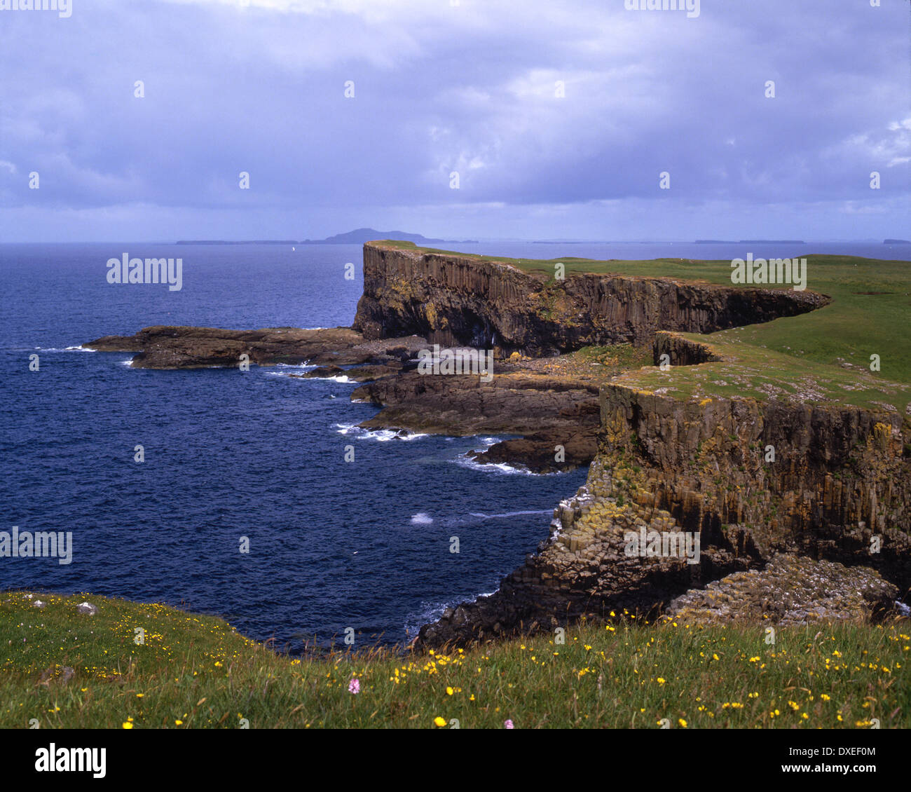 Geological formations on the island of Staffa Stock Photo