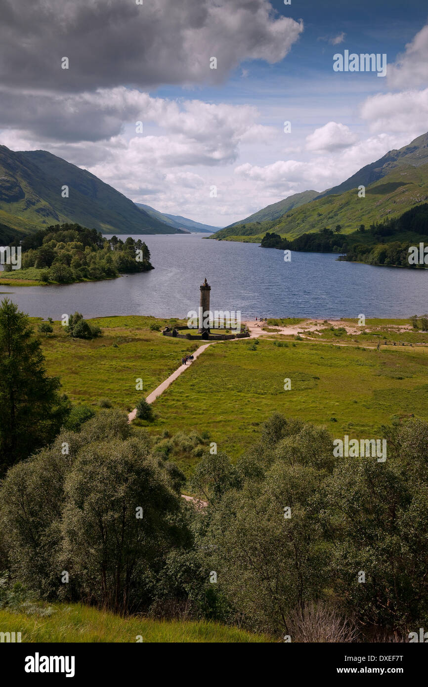 The jacobite monument on Loch shiel, Glenfinnan. Stock Photo