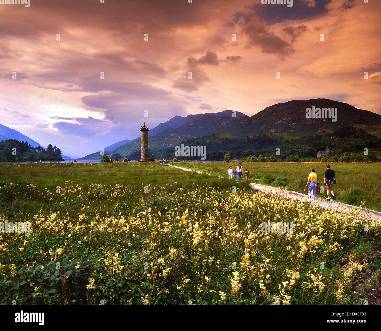 The Jacobite Monument at Glenfinnan, Loch Shiel. Stock Photo
