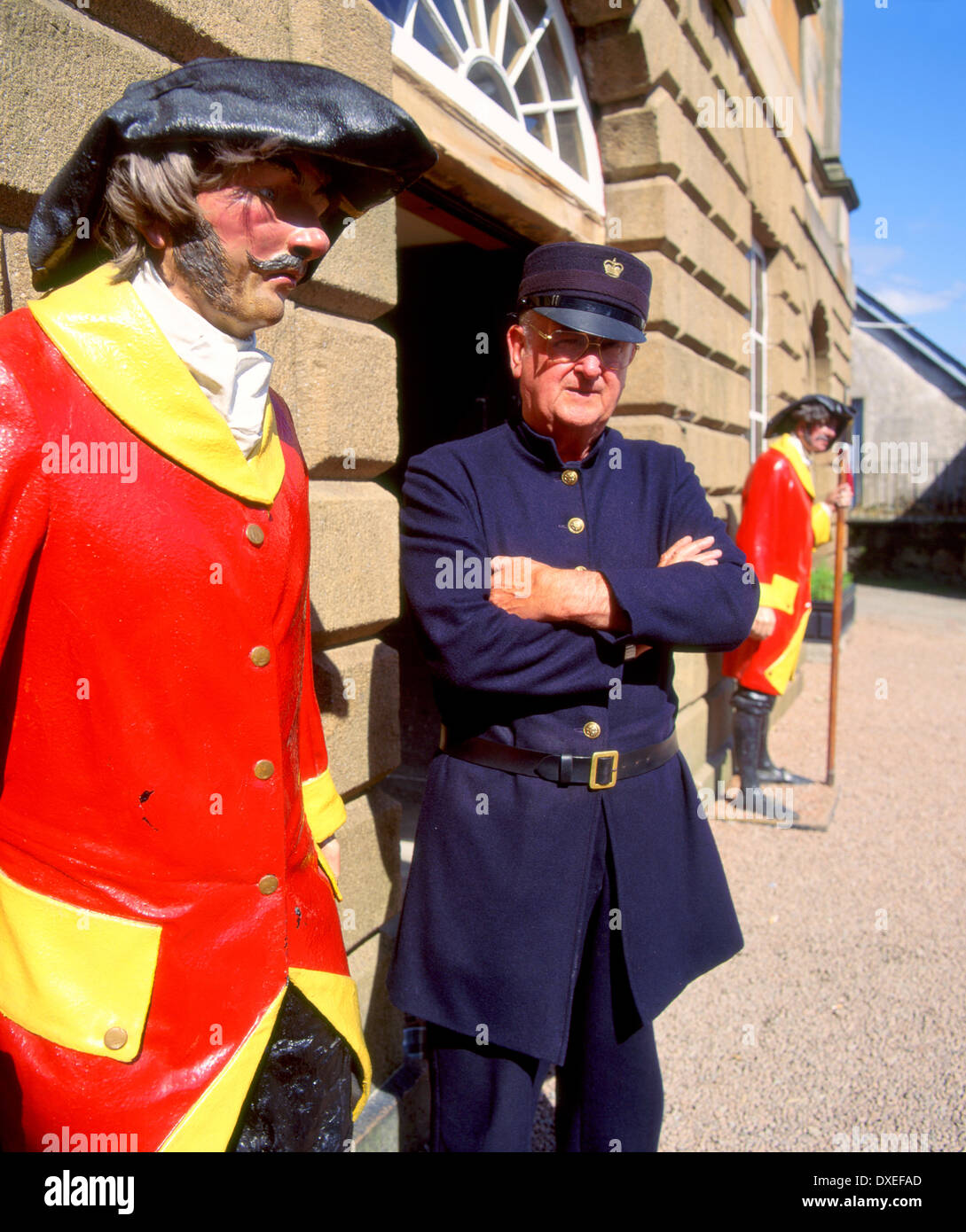 Guards and jailer at Inveraray jail tourist attraction,Inveraray Argyll Stock Photo