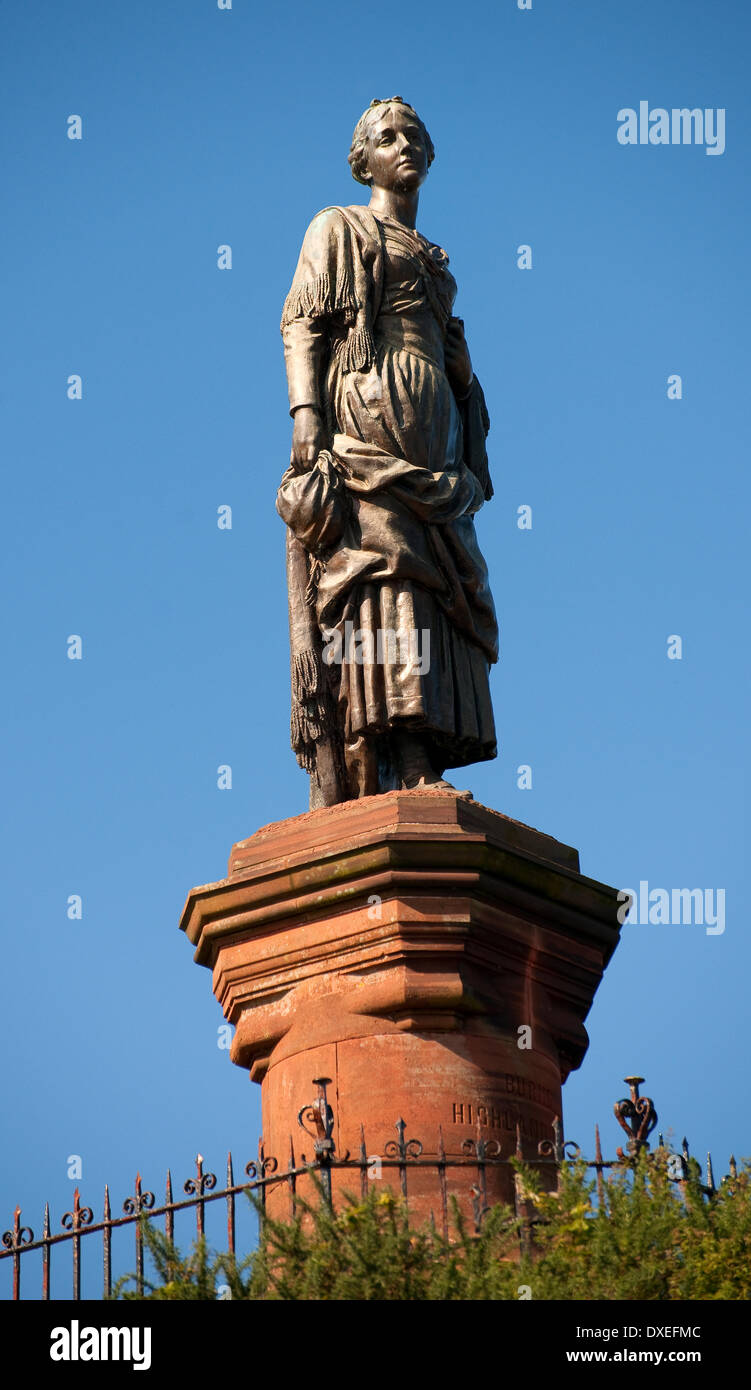 Highland mary statue above Dunoon on castle hill,Firth of clyde.Cowel, Stock Photo