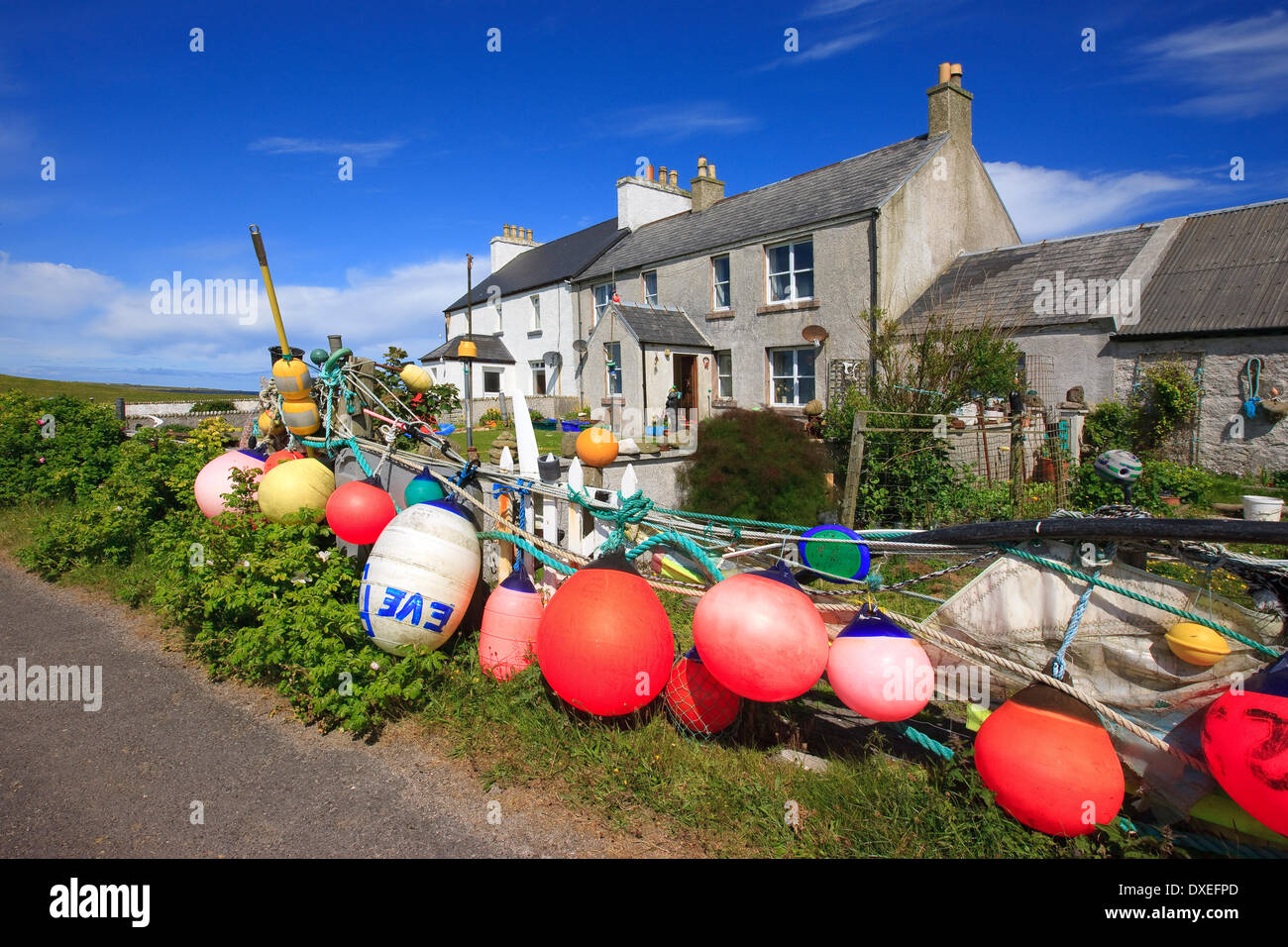 Houses on the Isle ofTiree, Hebrides Stock Photo Alamy
