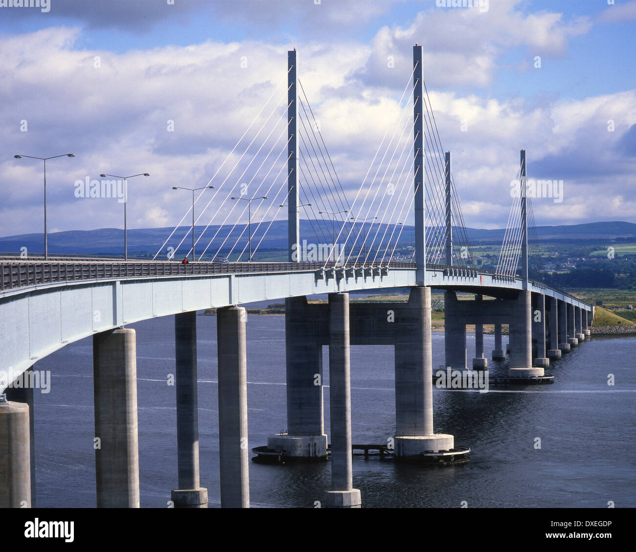 The Kessock bridge over the beauly firth, designed by the German engineer Hellmut Homberg. Stock Photo