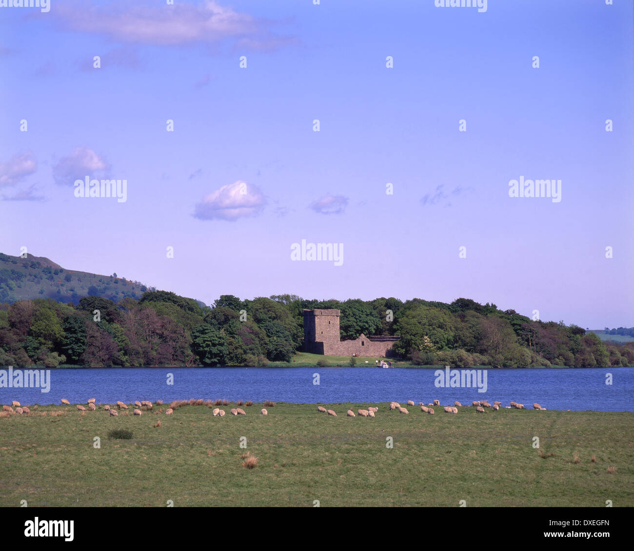 Lochleven castle on Loch Leven, Fife Stock Photo