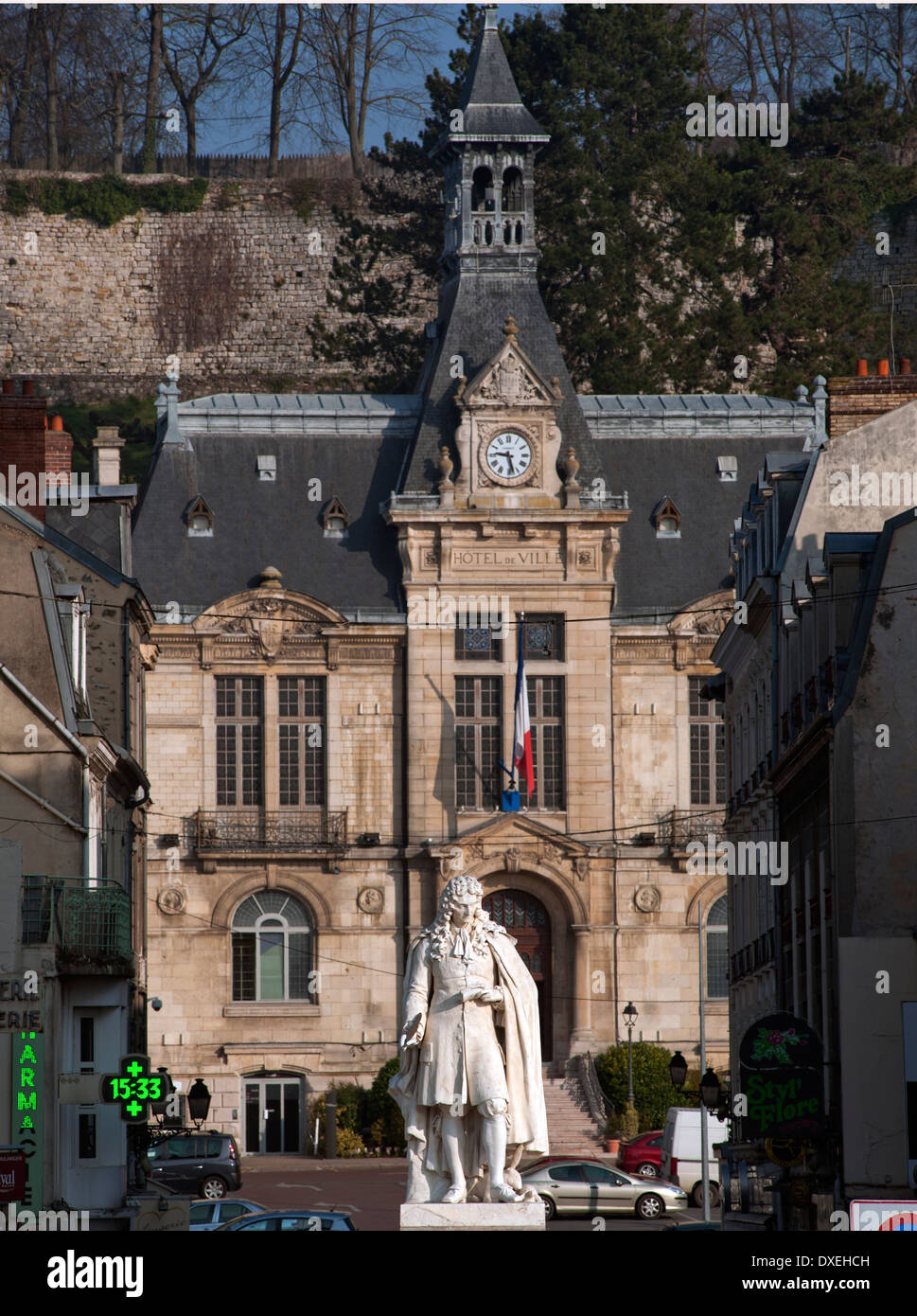 Chateau-Thierry, France. March 2014 Château-Thierry  is a commune in northern France about 56 miles east-northeast of Paris Stock Photo