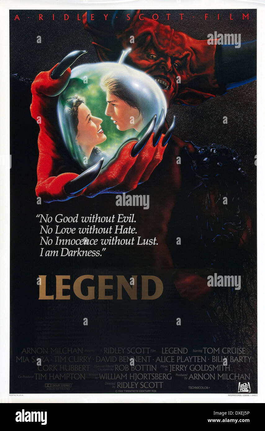 Legend Year 1985 UK Director Ridley Scott Movie poster (USA Stock Photo Alamy