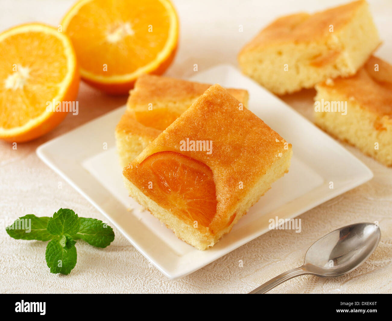 Orange sponge cake. Recipe available Stock Photo Alamy