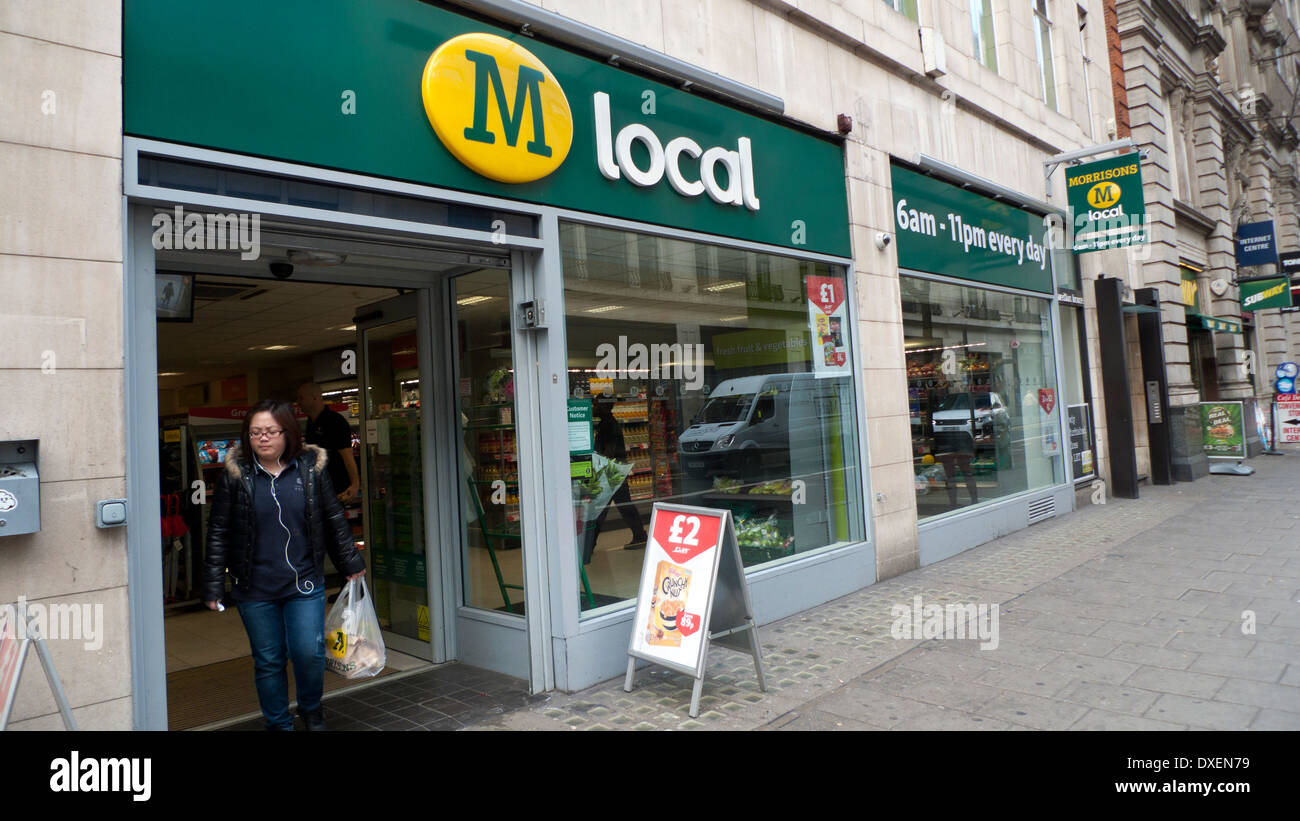 Exterior of Morrisons LOCAL convenience store on New Oxford Street In