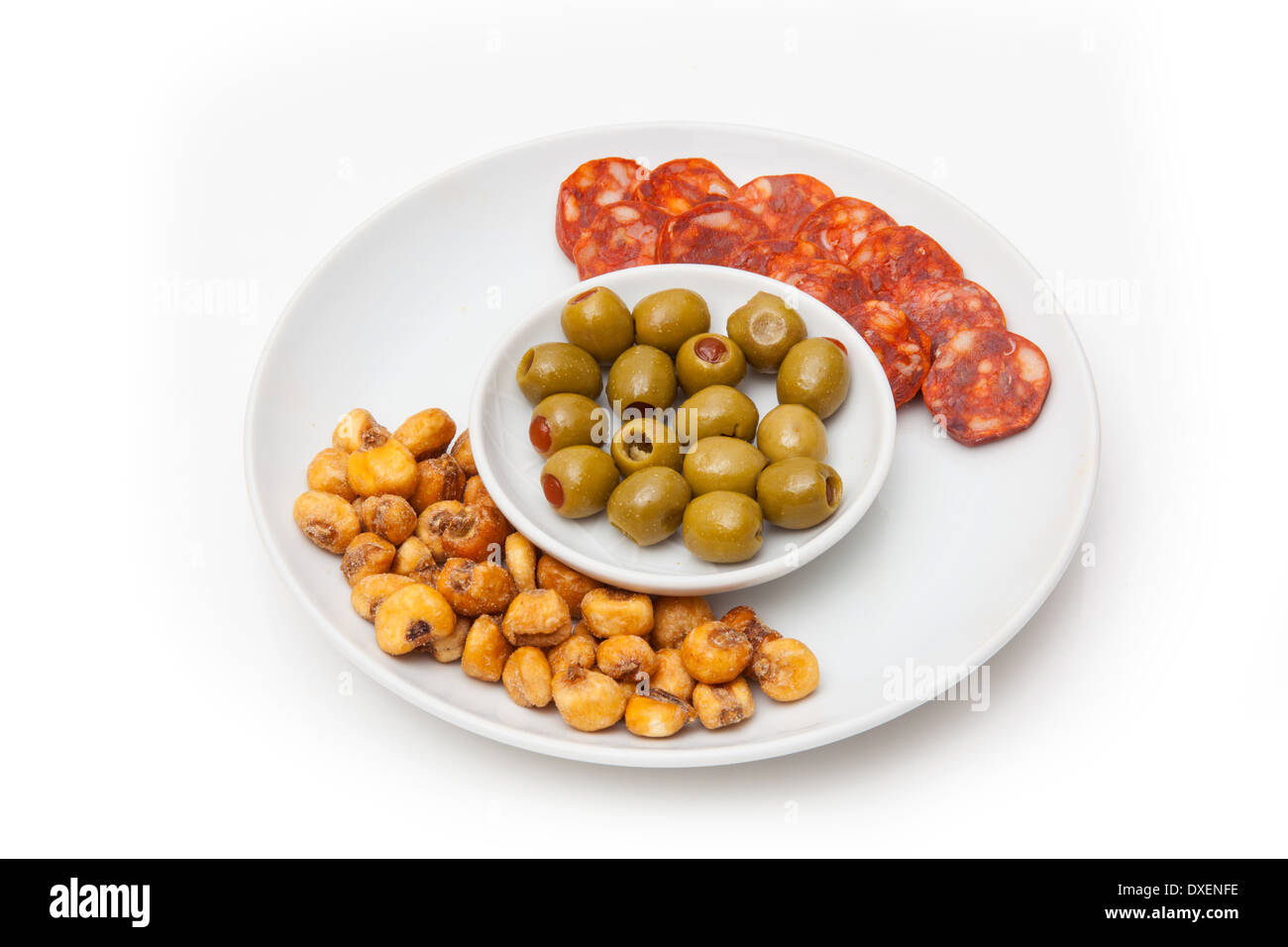 Chorizo plate Cut Out Stock Images & Pictures - Alamy