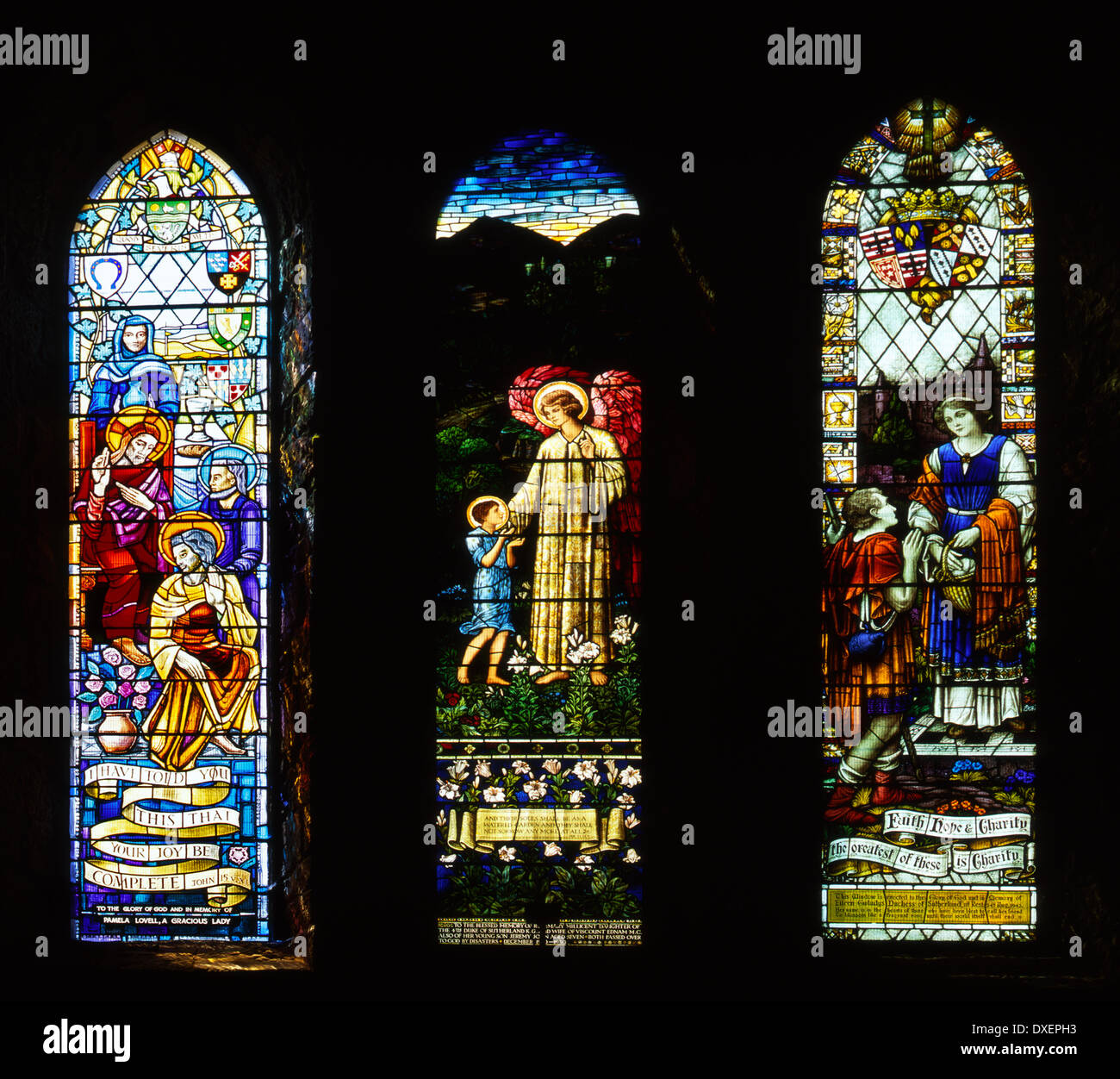 Dornoch cathedral stained glass window, caithness Stock Photo Alamy