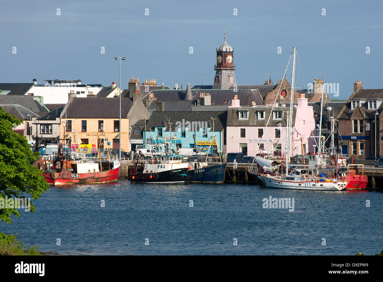 Stornoway harbour and town on the island of Lewis,outer-hebrides.Western isles. Stock Photo