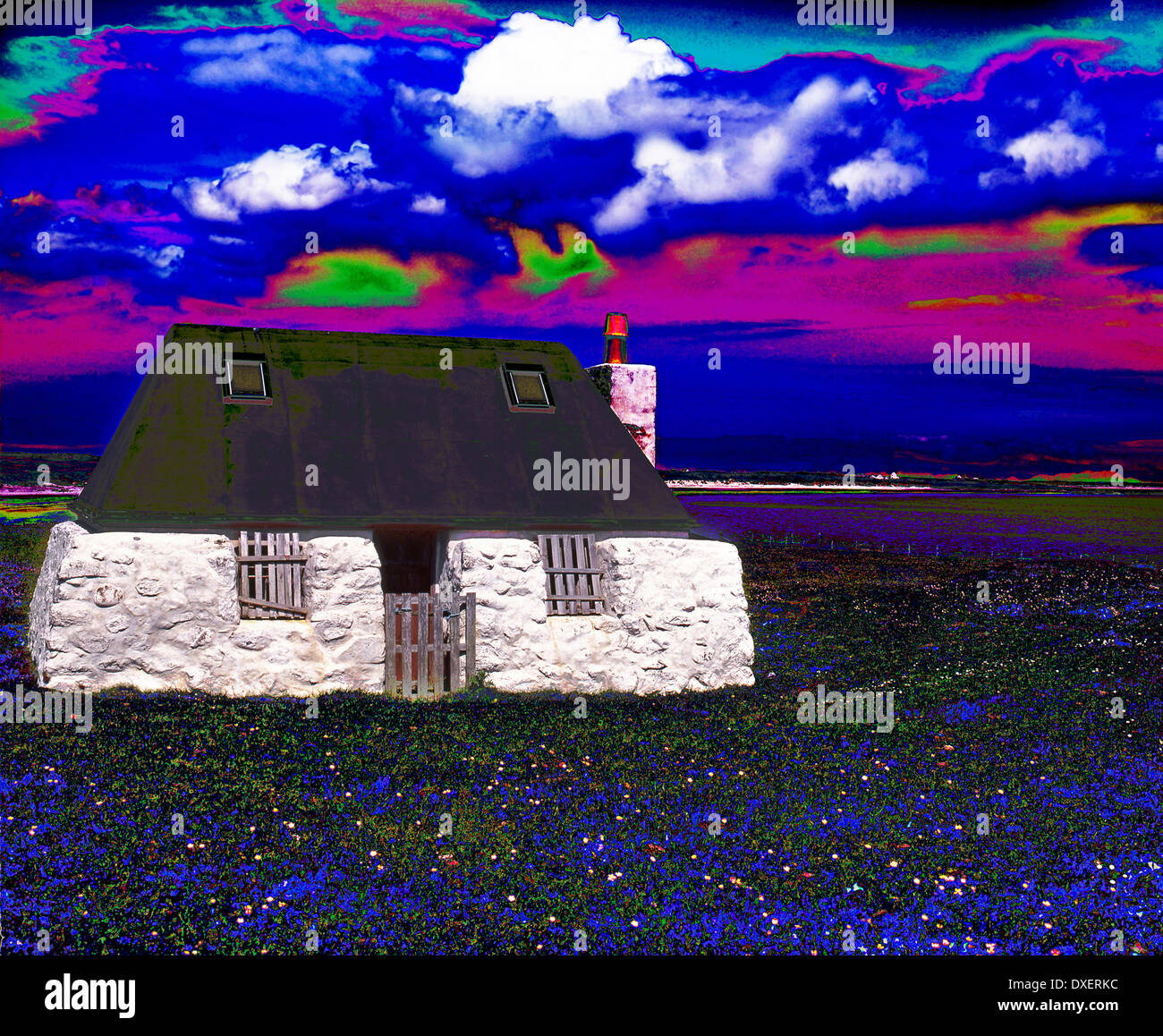 Abstract art photograph of Black croft on the island of Tiree. Stock Photo