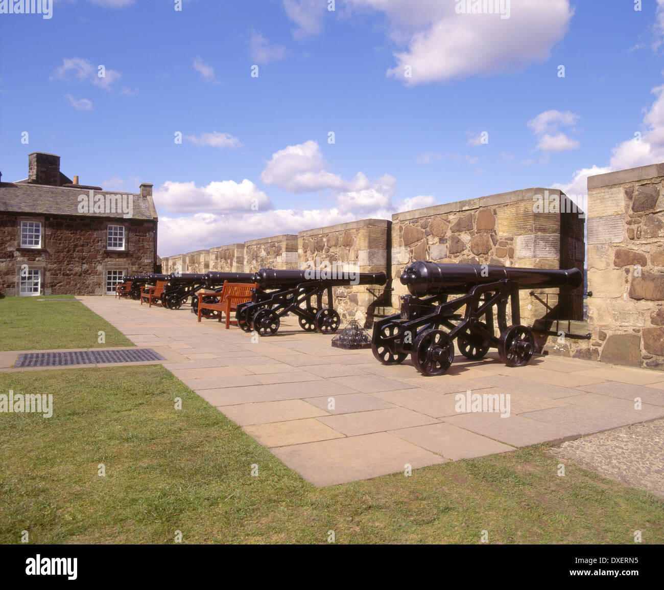 Cannons on the Battlements at stirling castle,Stirling,central scotland Stock Photo