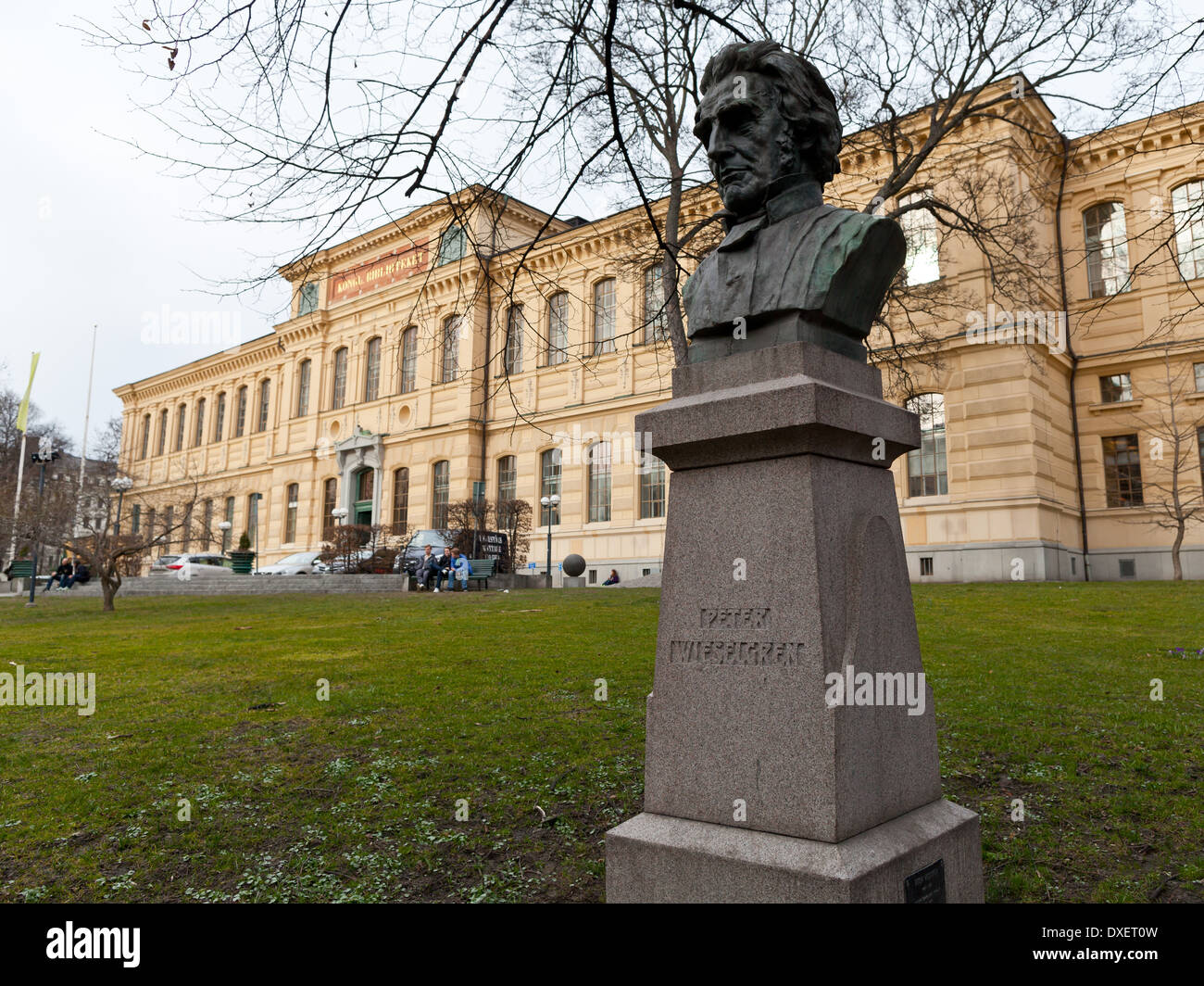 Stockholm, Sweden - Peter Wieselgren bust at the Kungliga biblioteket ...