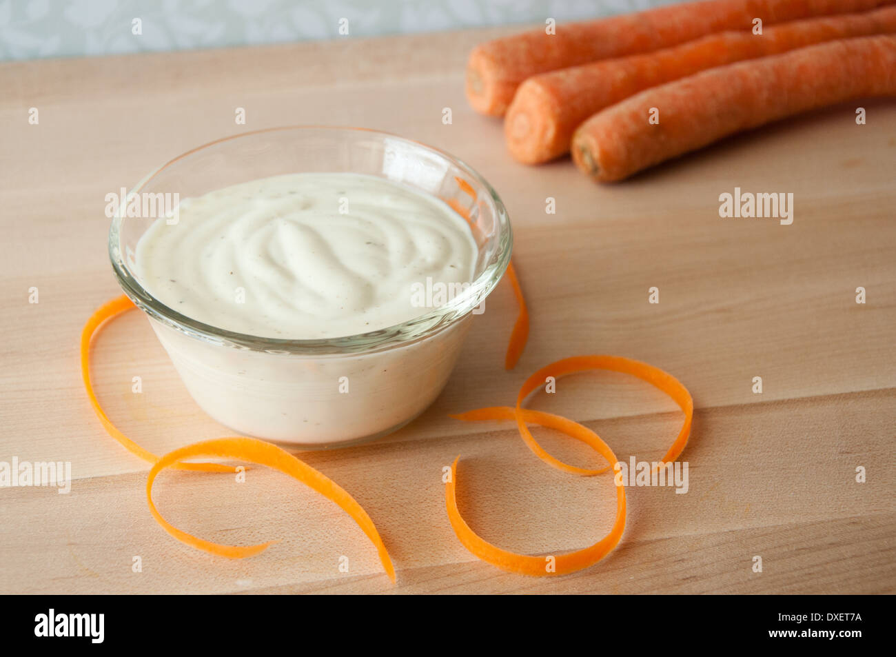 carrot shavings with ranch dressing Stock Photo Alamy