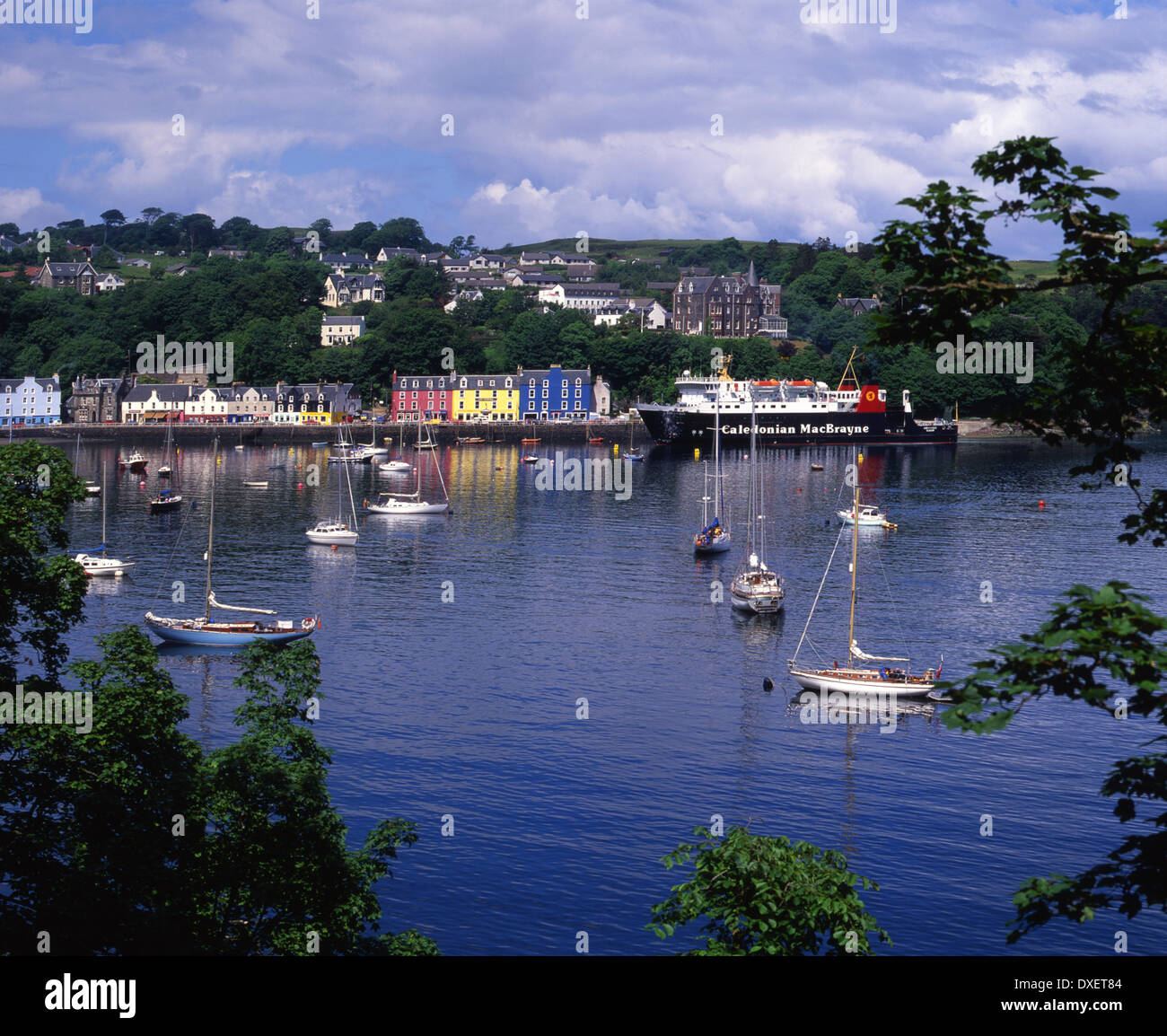 The M.V.Lord of The Isles sits at Tobermory Pier, isle of Mull, Argyll Stock Photo