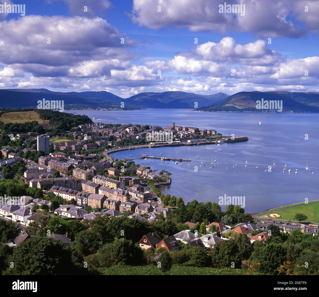 Towards Gourock from Lyle hill, Greenock, Clyde Stock Photo Alamy