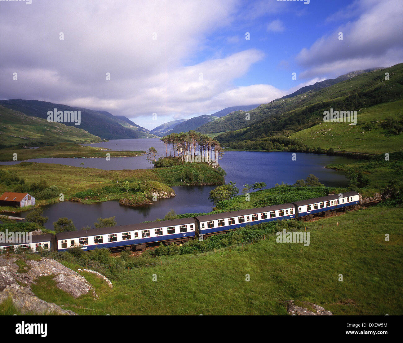 Fort William To Mallaig Service Train Passes Loch Eilt On The West