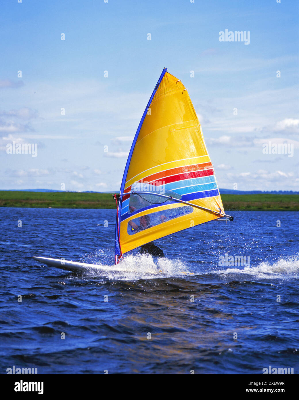 water sports wind surfer at speed. Stock Photo
