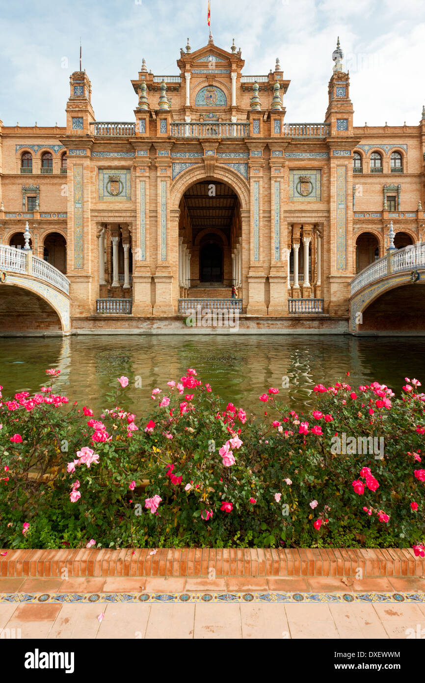 Plaza de Espana, Seville, Spain on the edge of Maria Luisa park. Stock Photo
