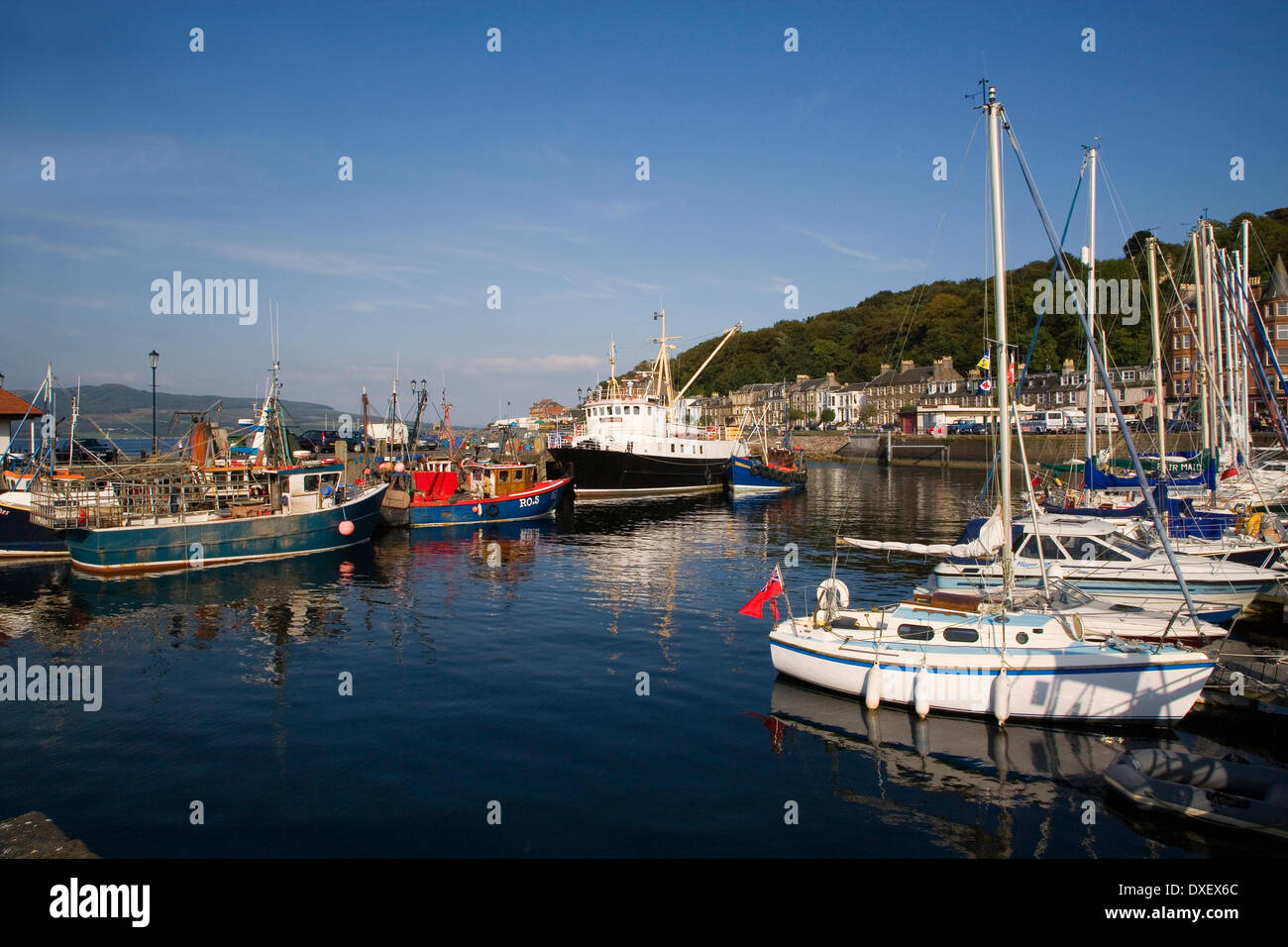 Rothesay harbour, isle of bute, argyll Stock Photo