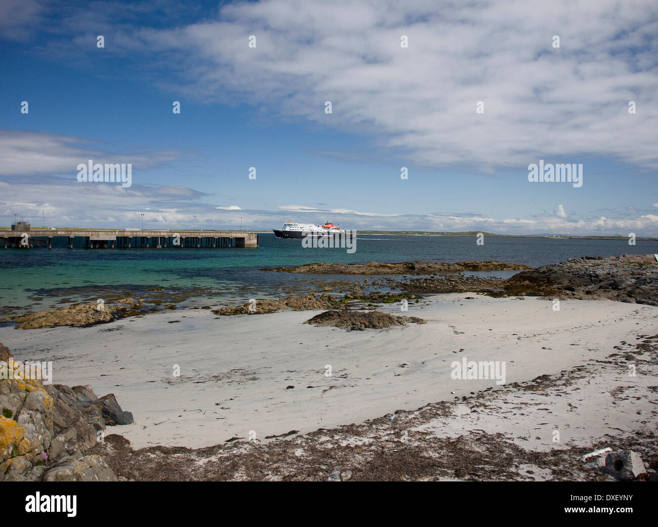 The M.V.Clansman at Gott bay, isle of Tiree. Stock Photo