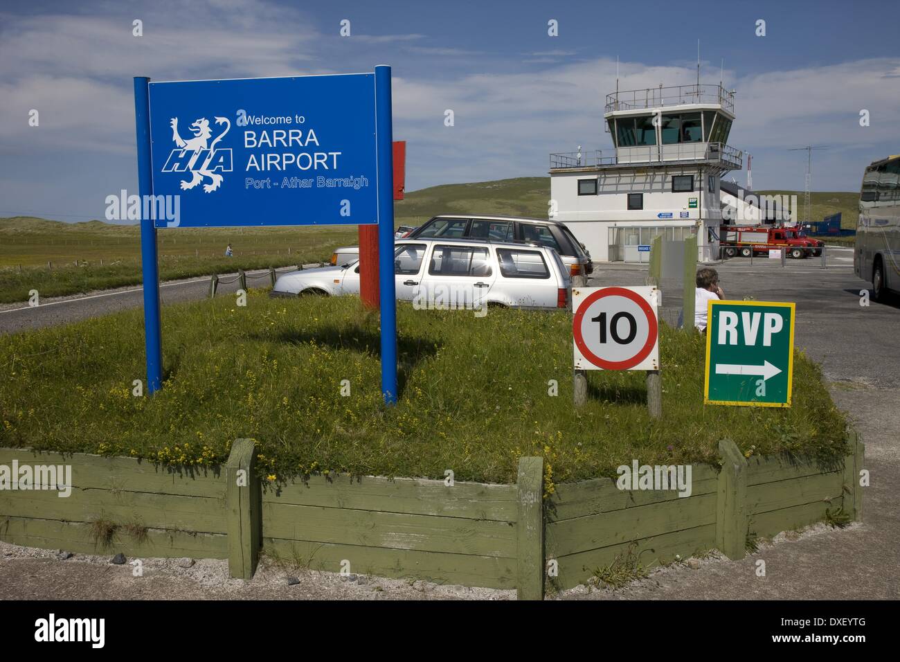Barra Airport, isle of Barra Stock Photo