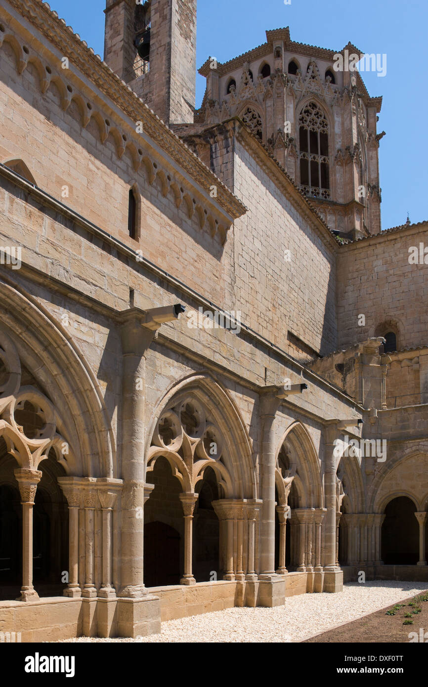 Monastery of Santa Maria de Poblet (Monestir de Poblet) in the Catalonia region of Spain Stock Photo
