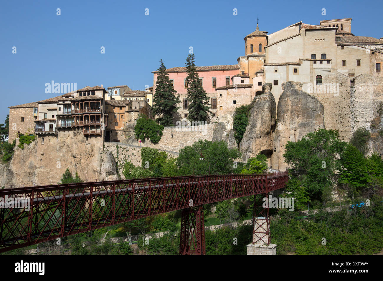 The hanging house in the city of Cuenca in the La Mancha region of central Spain. Stock Photo
