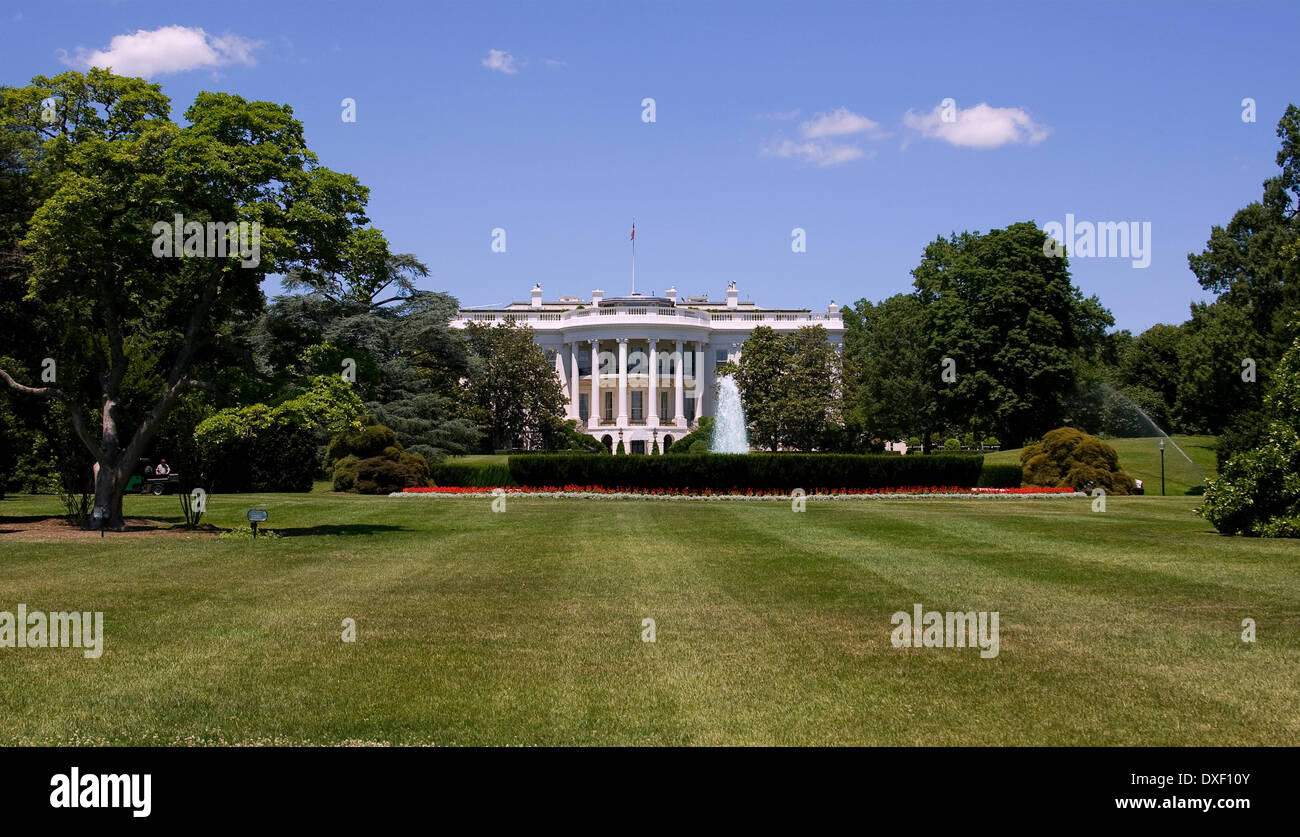 The White House from lawns and gardens,Washington,United States of America Stock Photo