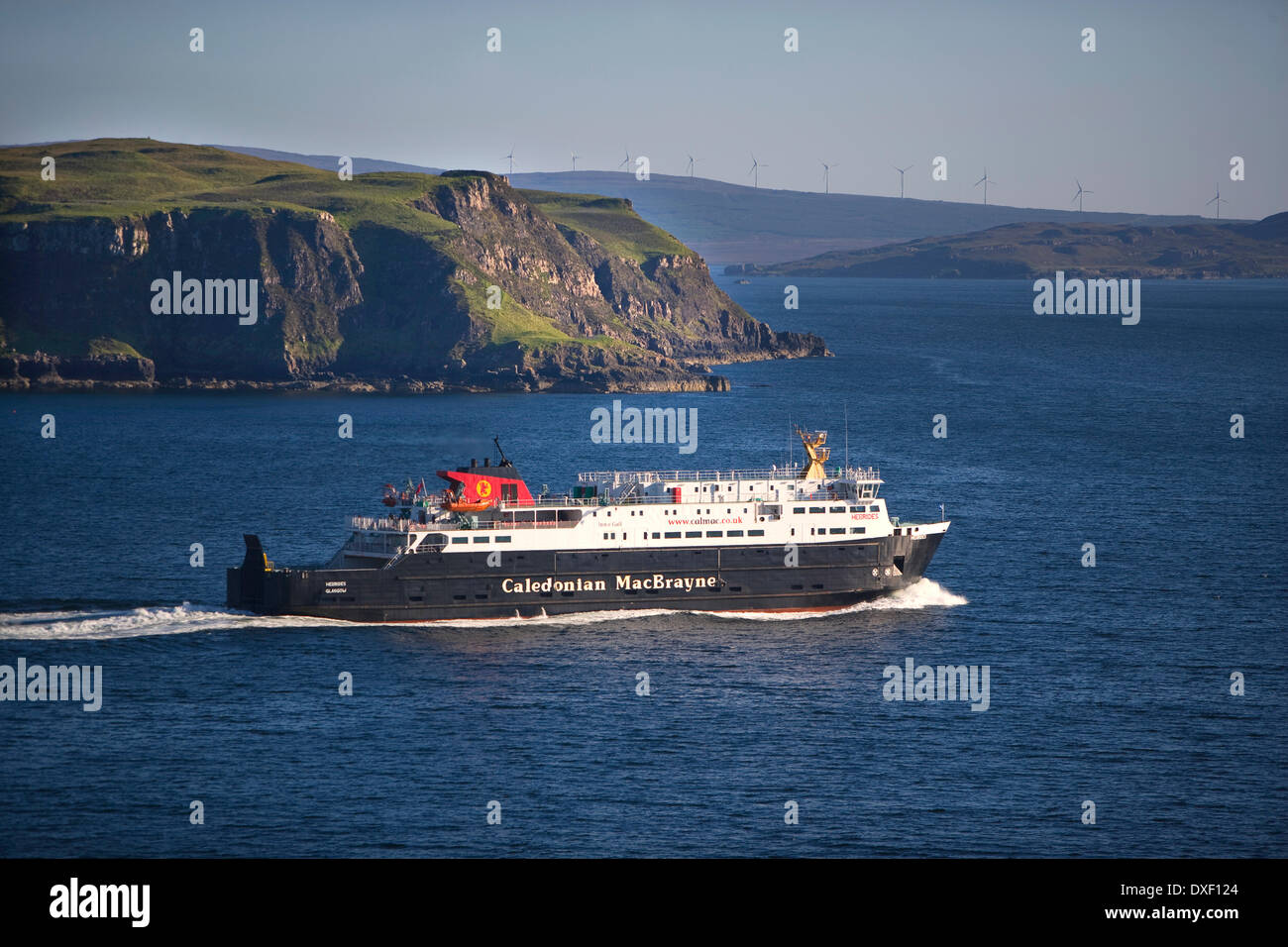 M.V.Hebrides departs Uig , isle of Skye Stock Photo