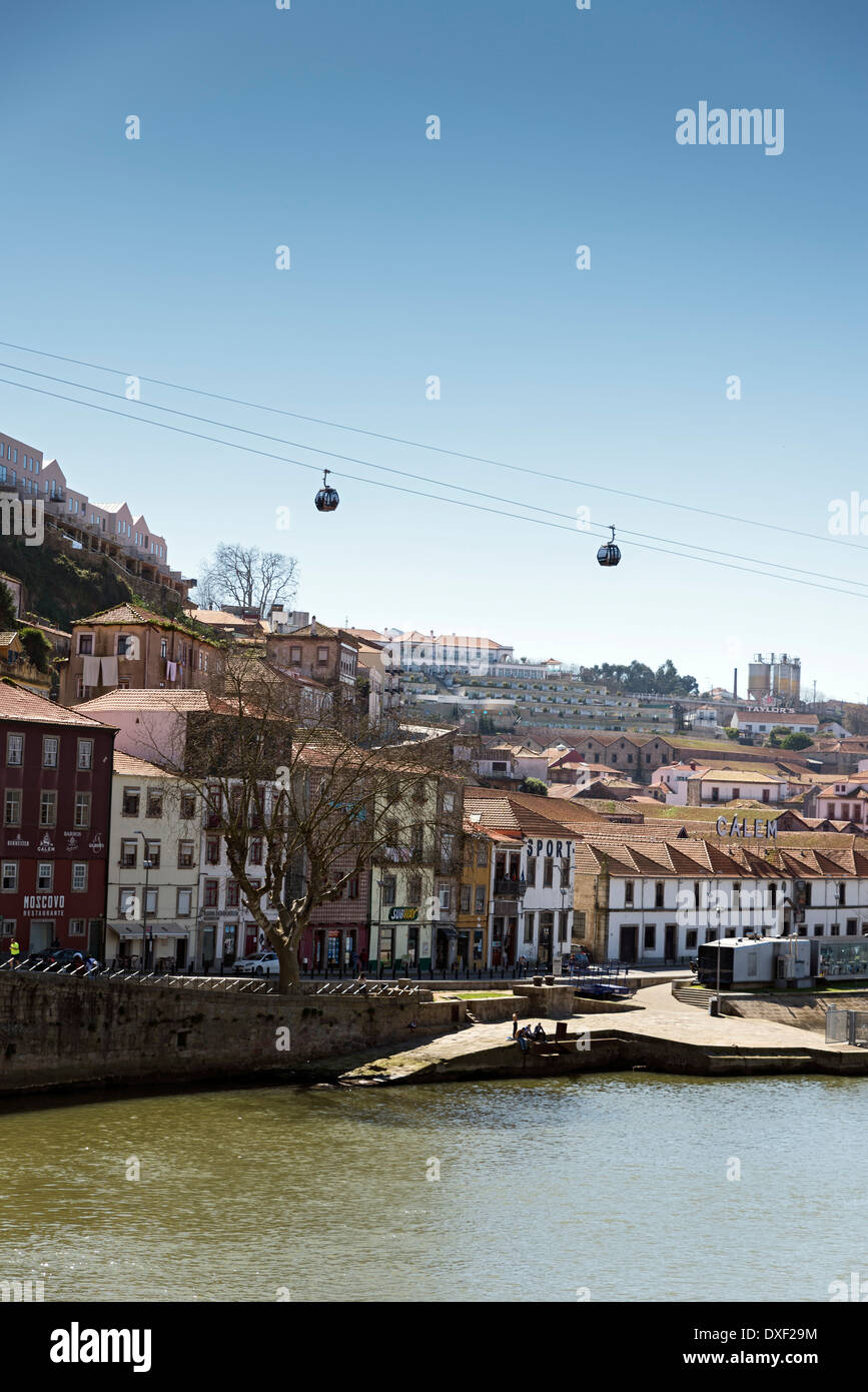 Cable Car Cabins in Porto (Vila Nova de Gaia), Portugal Stock Photo