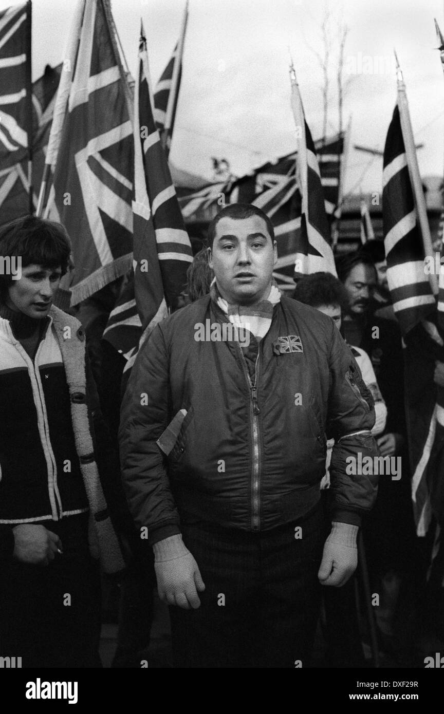 National Front NF members Remembrance Sunday march and rally London 1970s 1977 UK HOMER SYKES Stock Photo