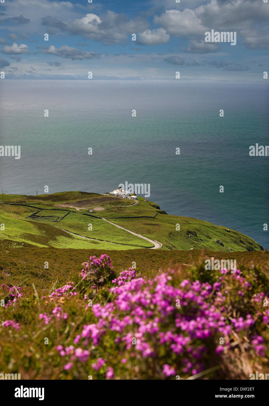 View looking down onto the Mull of Kintyre lighthouse,mull of kintyre,Argyll Stock Photo