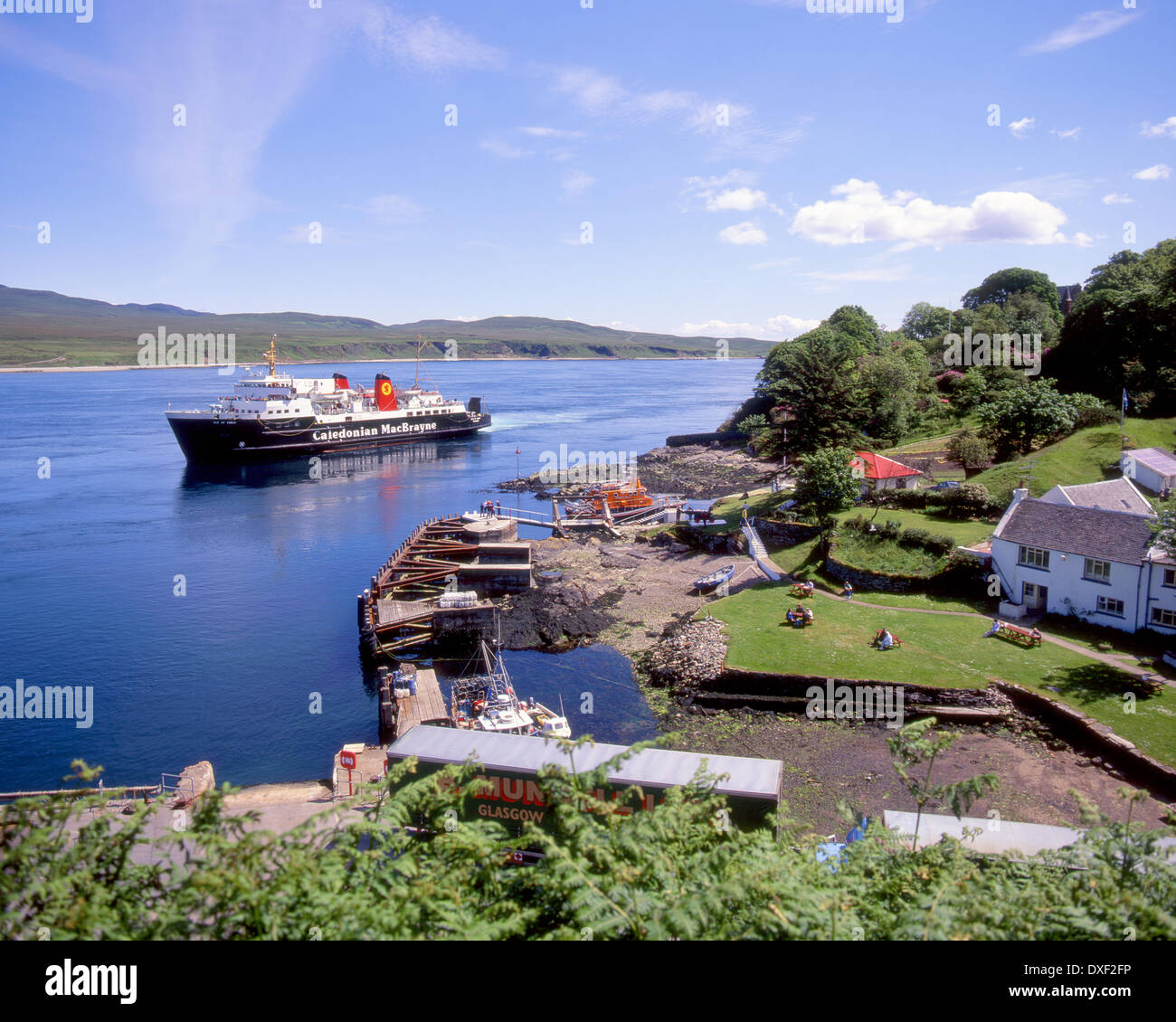 The MV Isle of Arran approaches Port Askaig on the island of islay