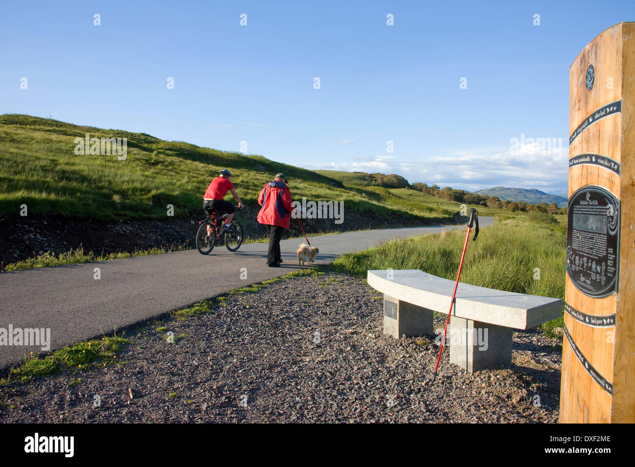 New cycle track from Ganavan to Dunbeg, walking & Cycling Argyll Stock Photo