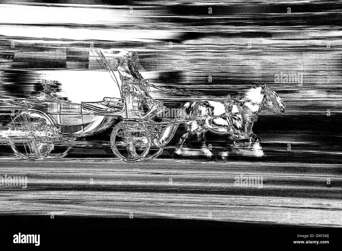 New Horse and Carriage abstract.. Stock Photo