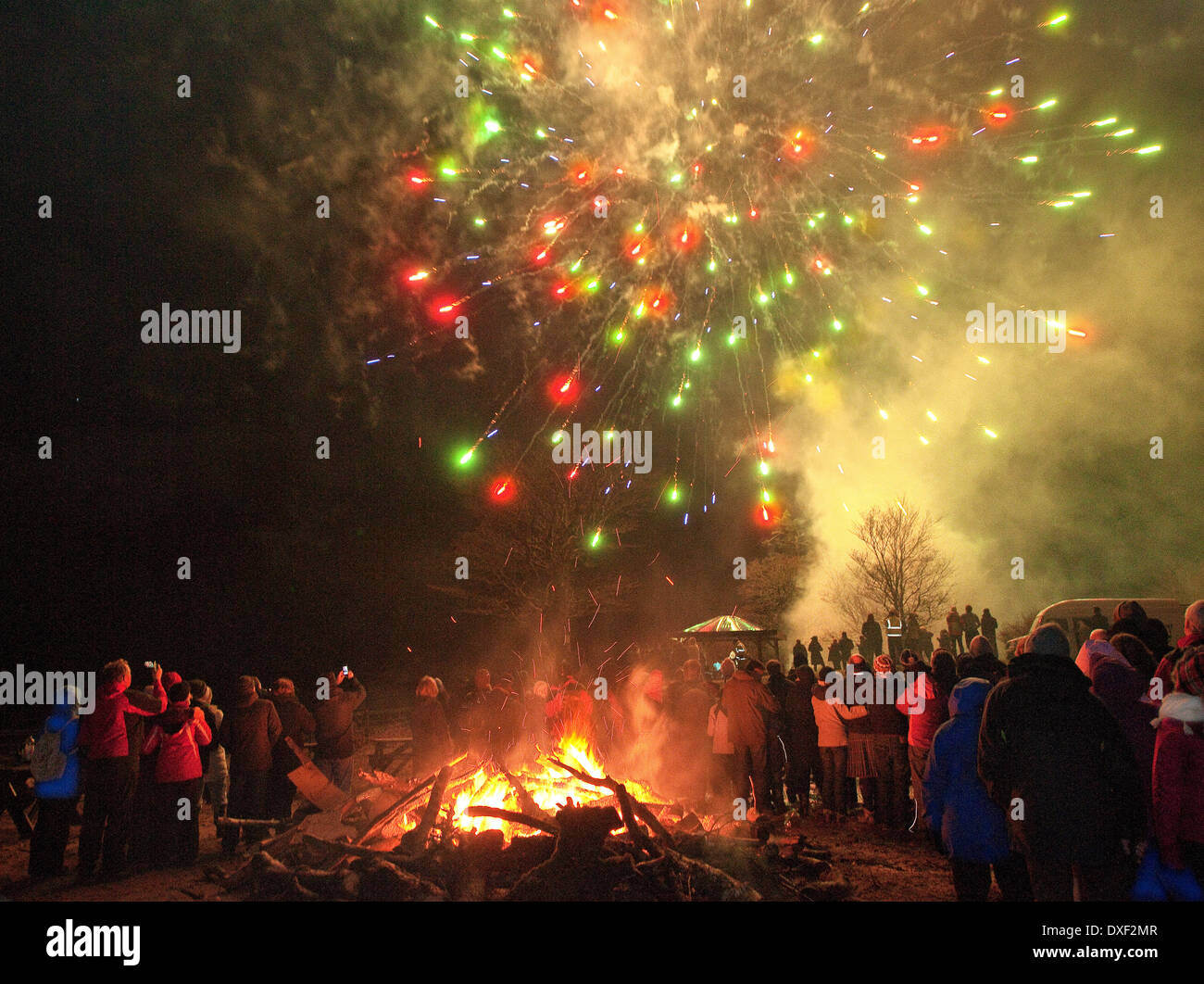 New Years Eve Firework Display Stock Photo