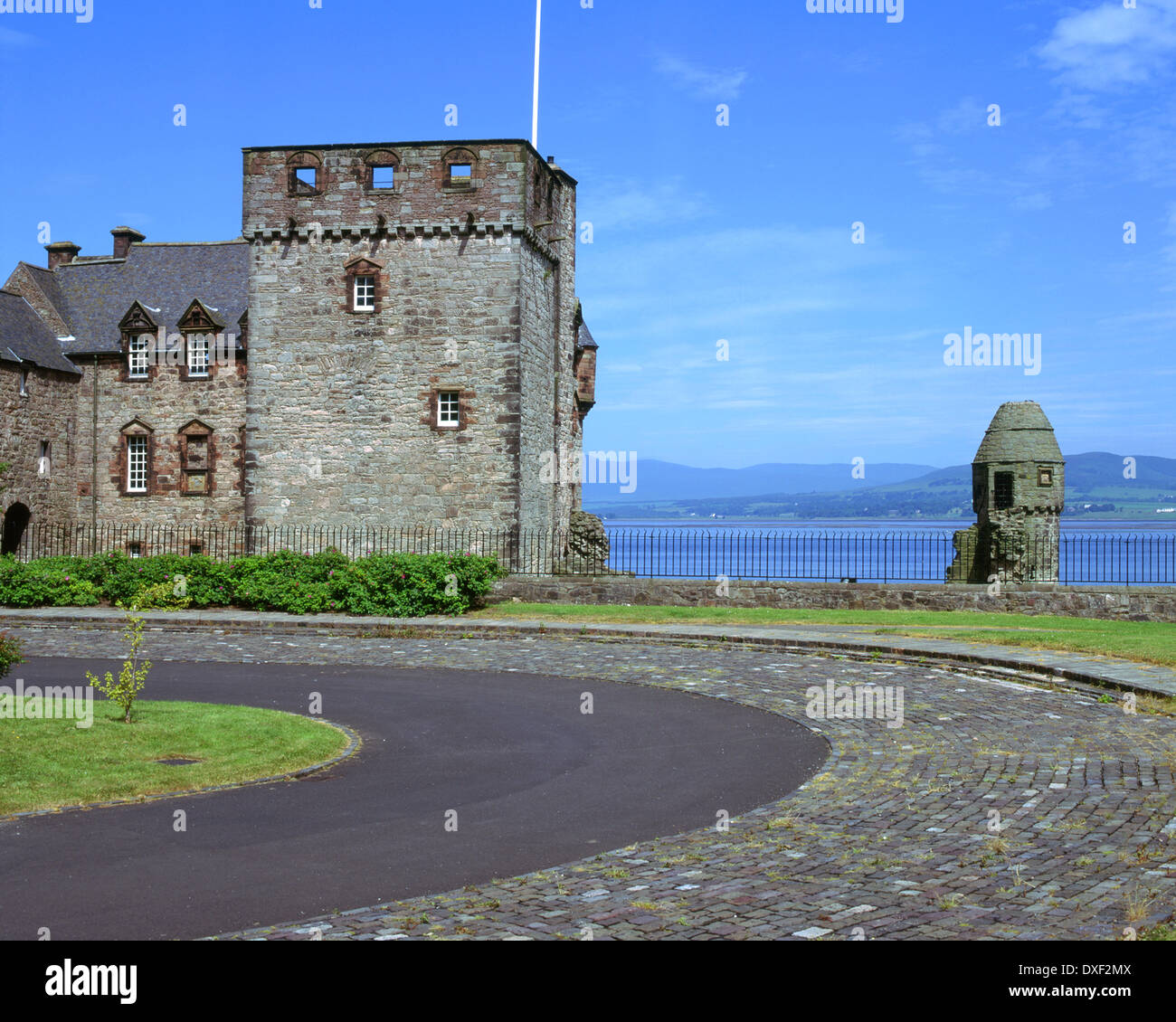 Newark Castle near Port Glasgow, Renfrewshire, Clyde (Scots Baronial Mansion) Stock Photo
