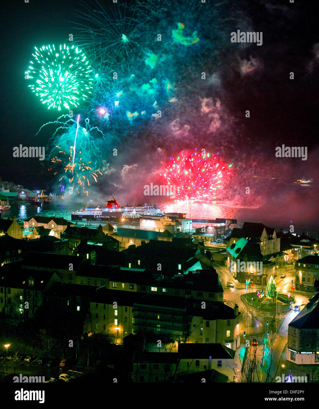 Oban Fireworks display November 2011 Stock Photo