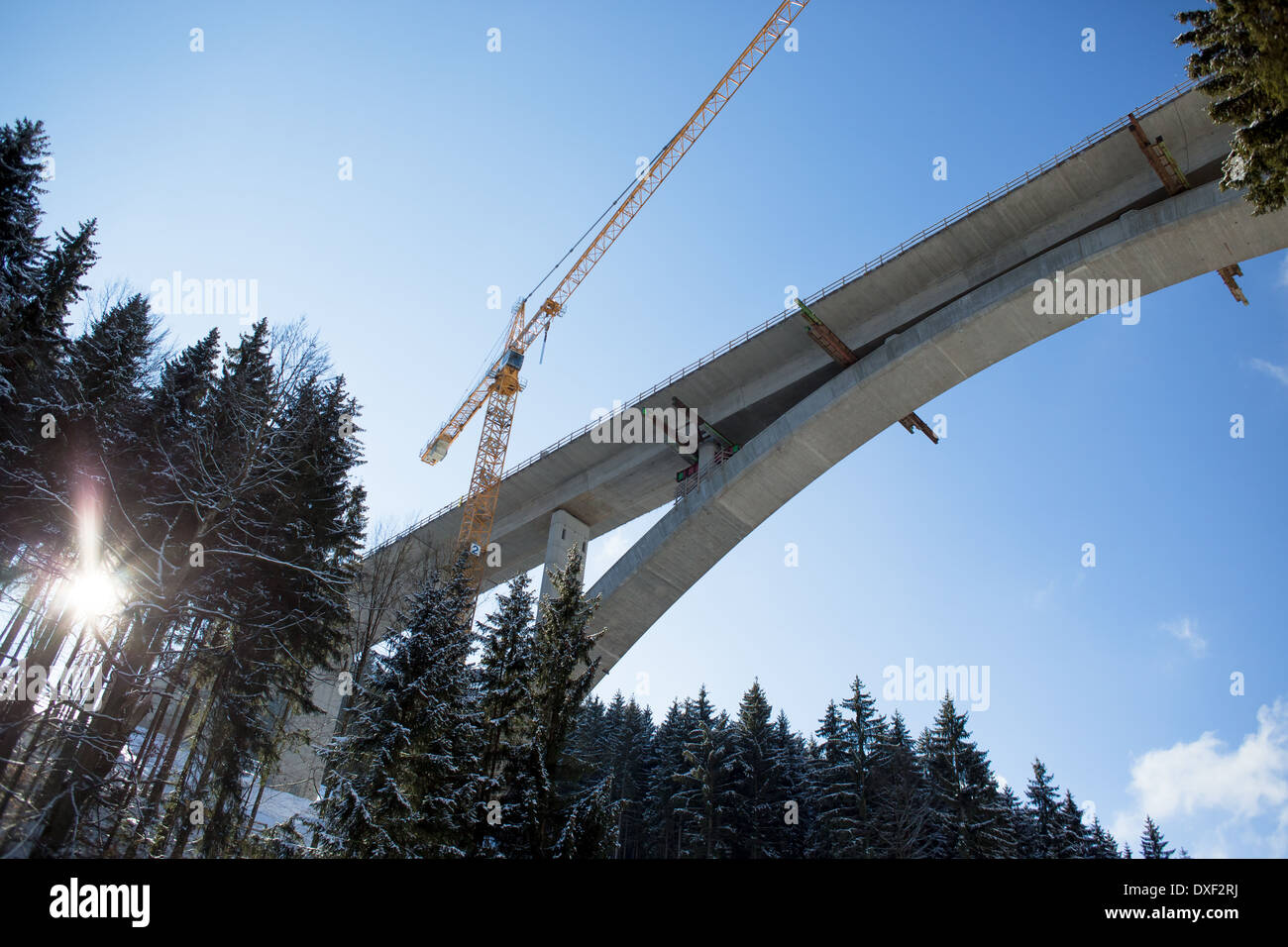 building of a rail bridge Stock Photo - Alamy