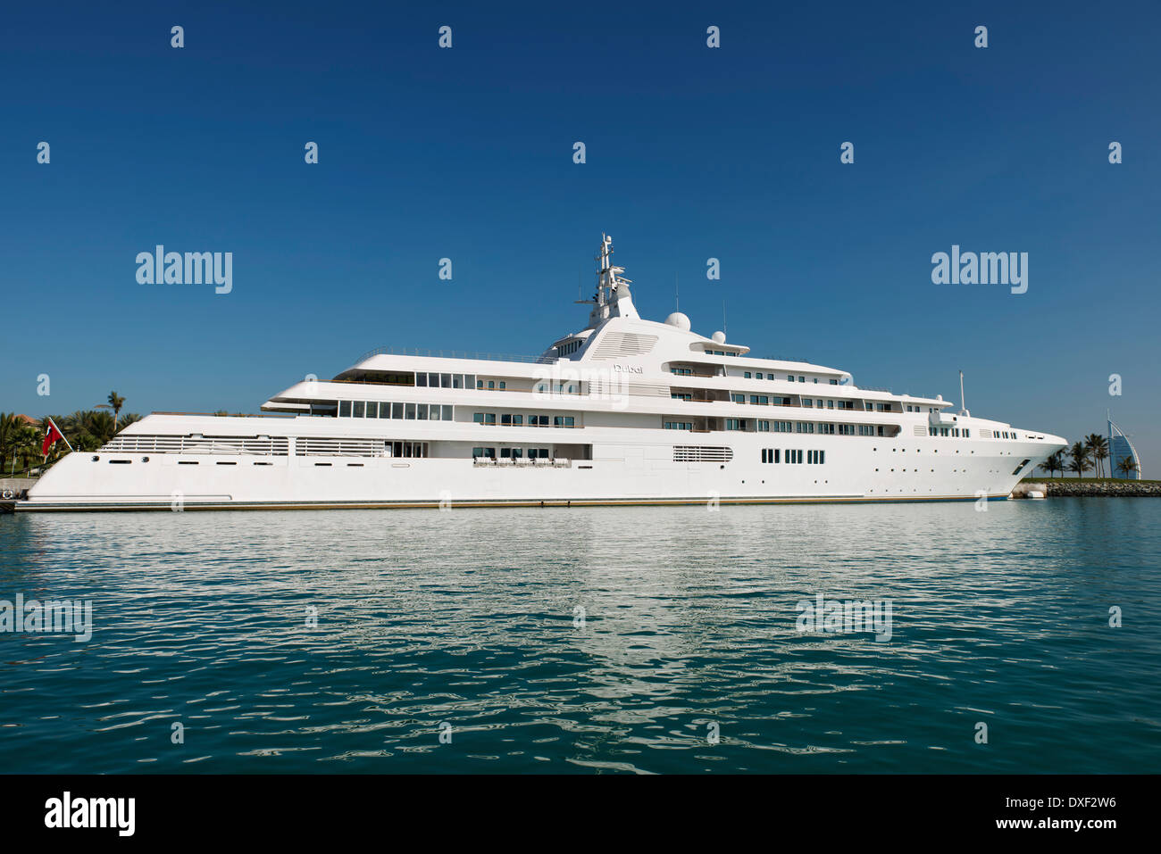 Sheikh Mohammed Bin Rashid Al Maktoum Yacht in Dubai, UAE Stock Photo