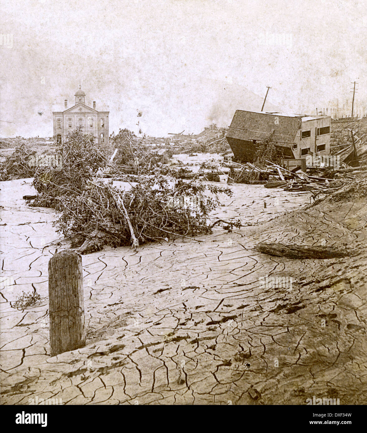 Circa 1890 antique photograph, the Great Johnstown Flood May 31, 1889