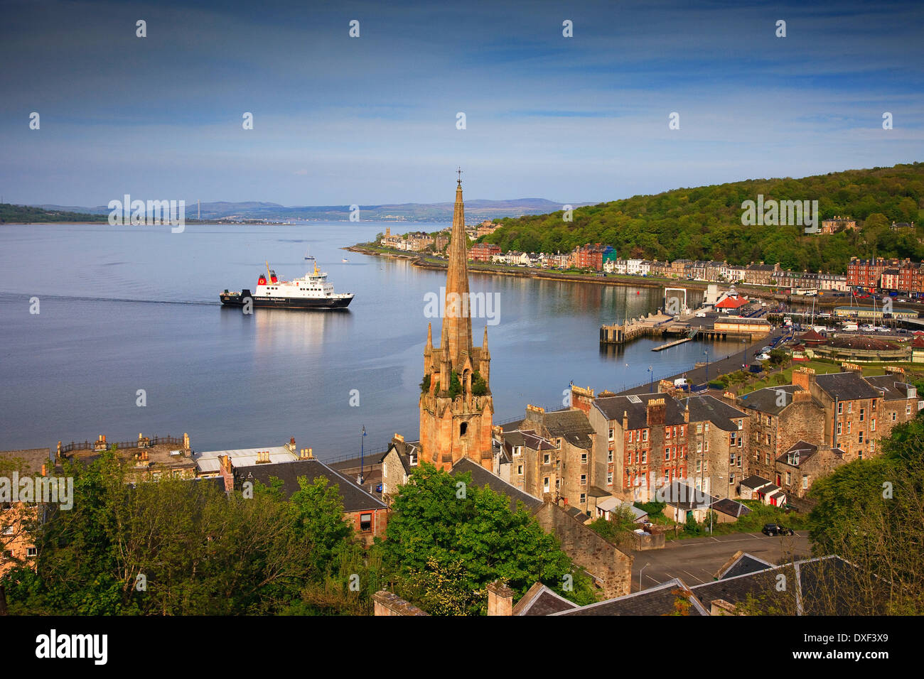 Car ferry arrives at Rothesay on the Island of Bute,Argyll Stock Photo